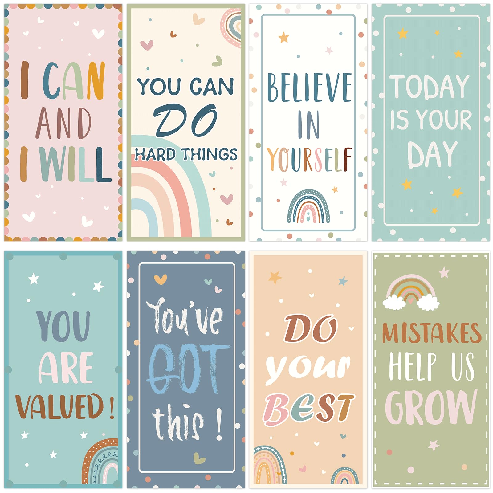 Wiooffen Fluorescent Light Covers 8 Pcs Magnetic Filters 4 x 2 Feet Boho Rainbow Model YM0839