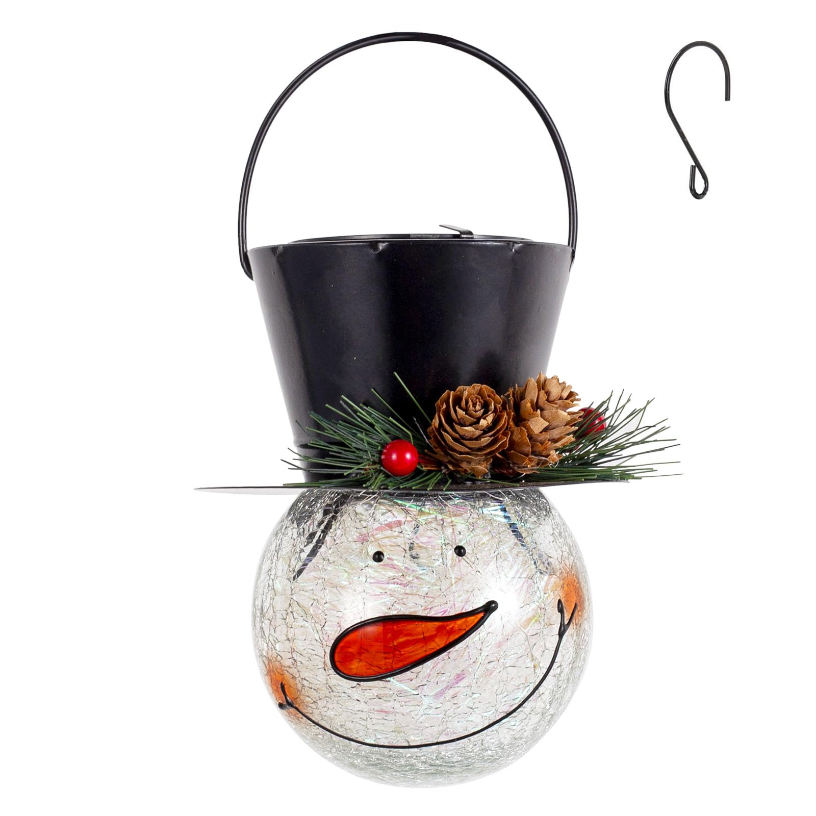 Starsoul Snowman Solar Lanterns  Christmas Outdoor Hanging Lantern Waterproof Decorative Snowman Lamps Decor For Garden  Patio  Yard  Porch  Xmas Holiday Party Decor (Pinecone)