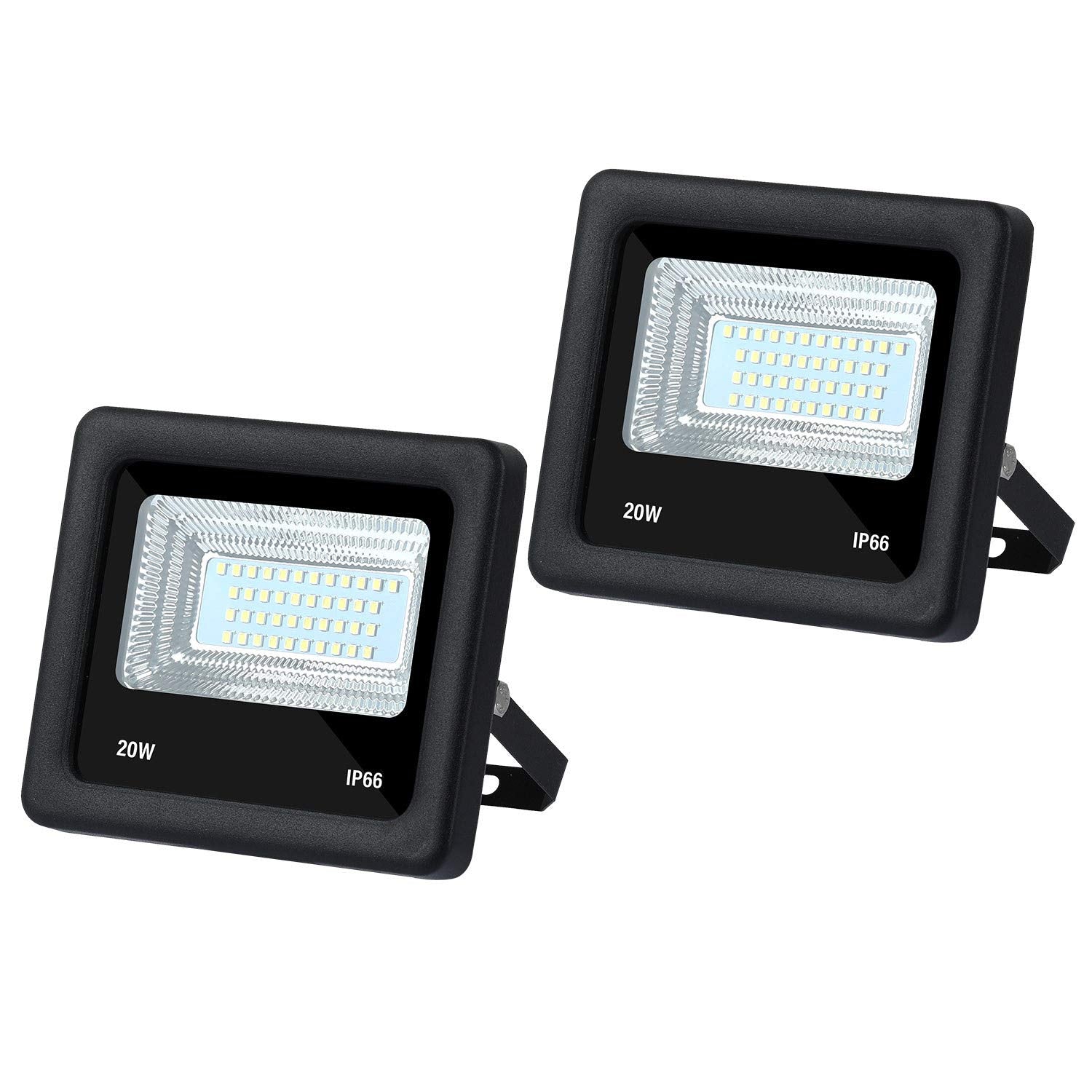 Q Qingchen 2 Pcs 20W Dc 12V Led Flood Light 1800Lm Ip65 Waterproof Cool White Outdoor