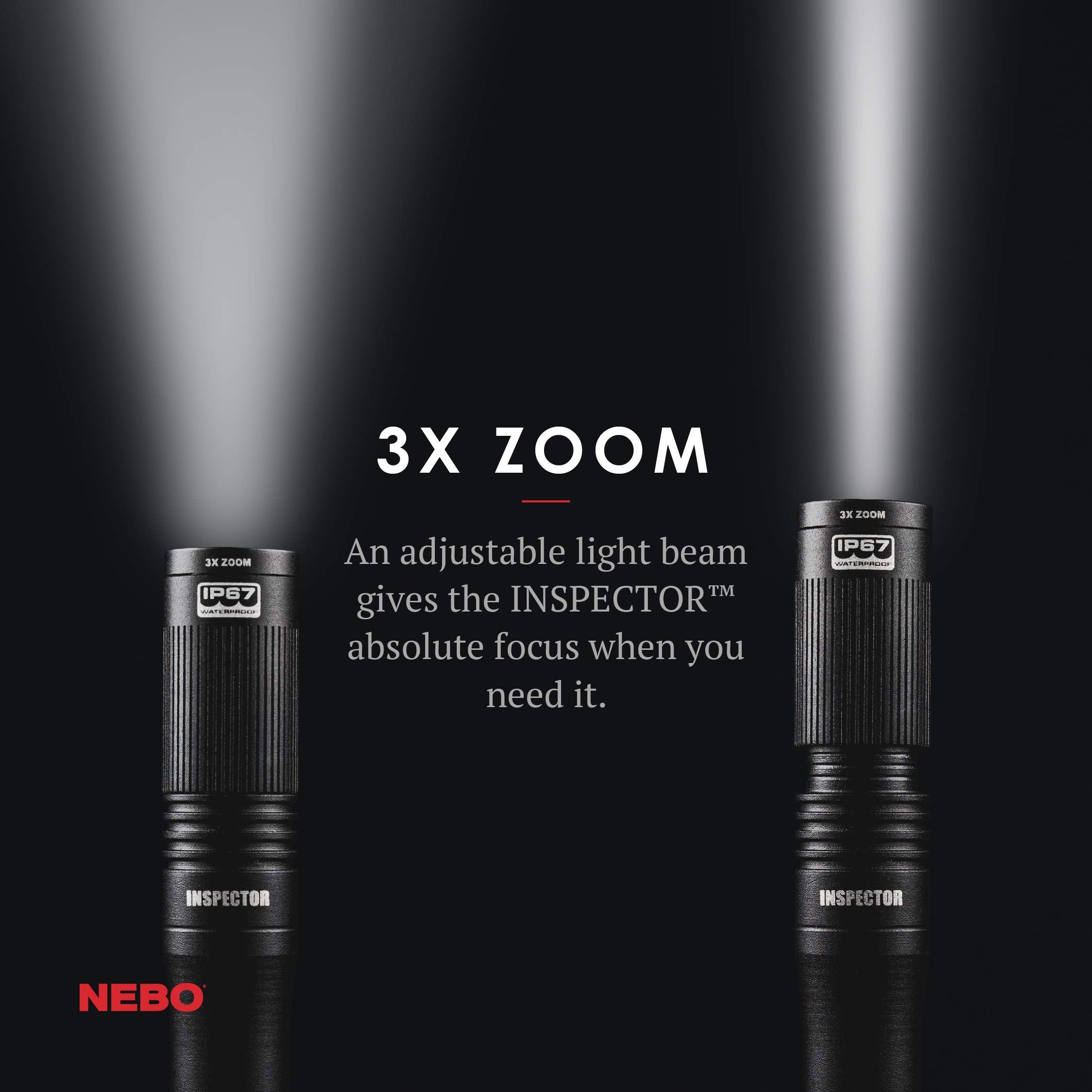 6713 NEBO INSPECTOR 180 lumen waterproof pocket stylus pen light with clip for compact EDC,Black