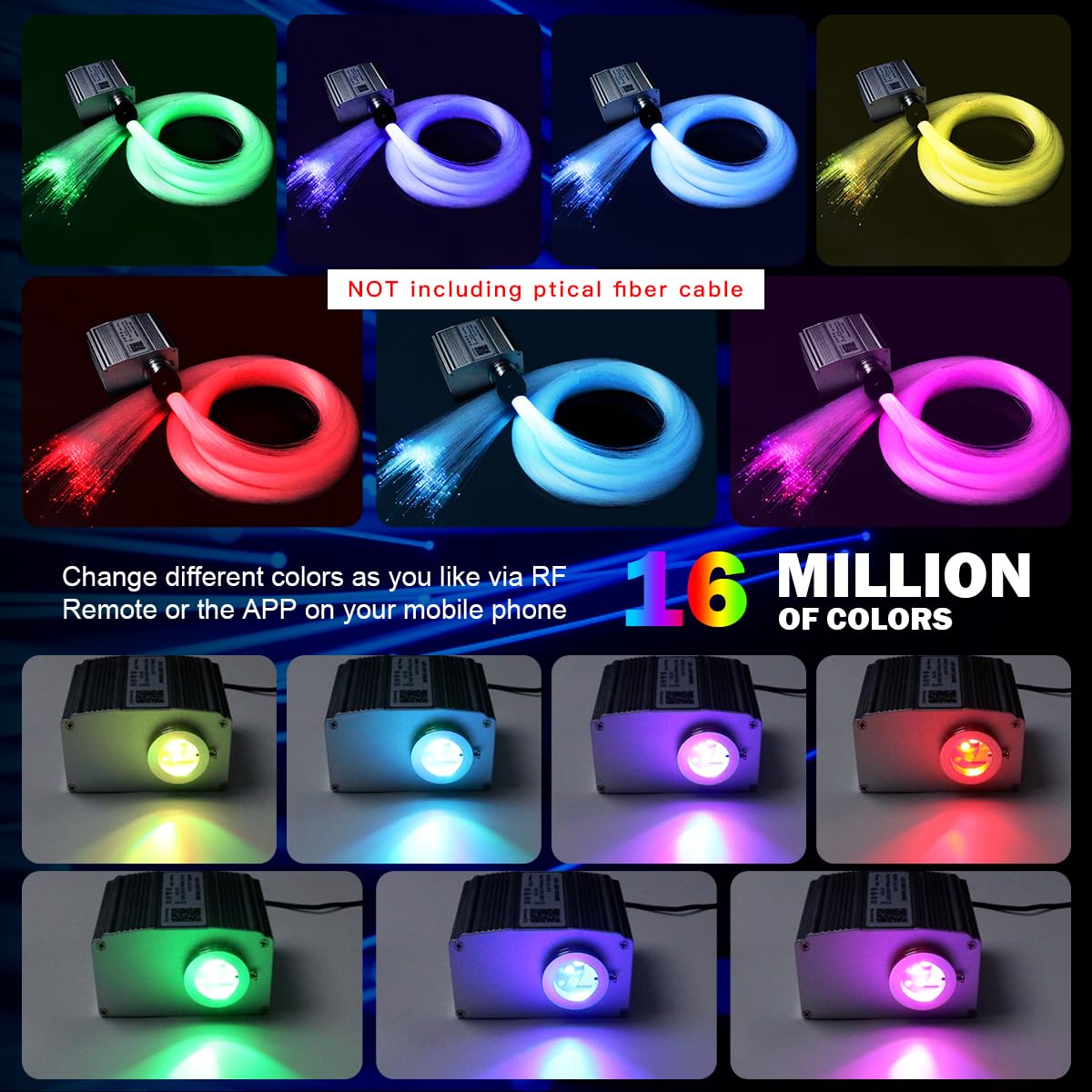 Amki 10W Twinkle Sound Mode Rgbw Light Source Engine Driver Remote/App Control Starlight Box Motor For Fiber Optic Star Ceiling