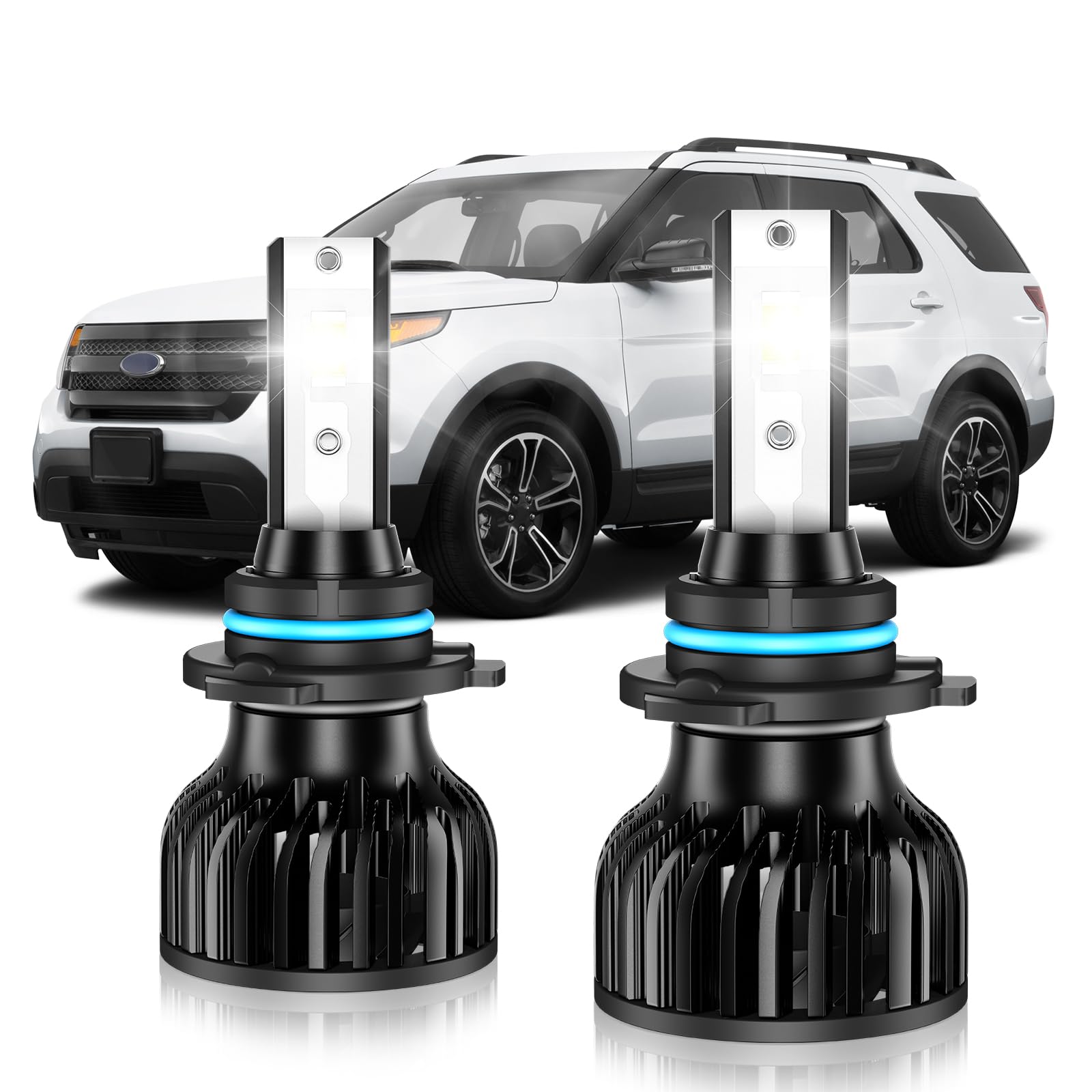 TOPLYGS 9005 High/Low Beam Light Bulbs, Super Bright 6000K Cool White, Plug and Play, Pack of 2 for Ford Explorer 2011-2015