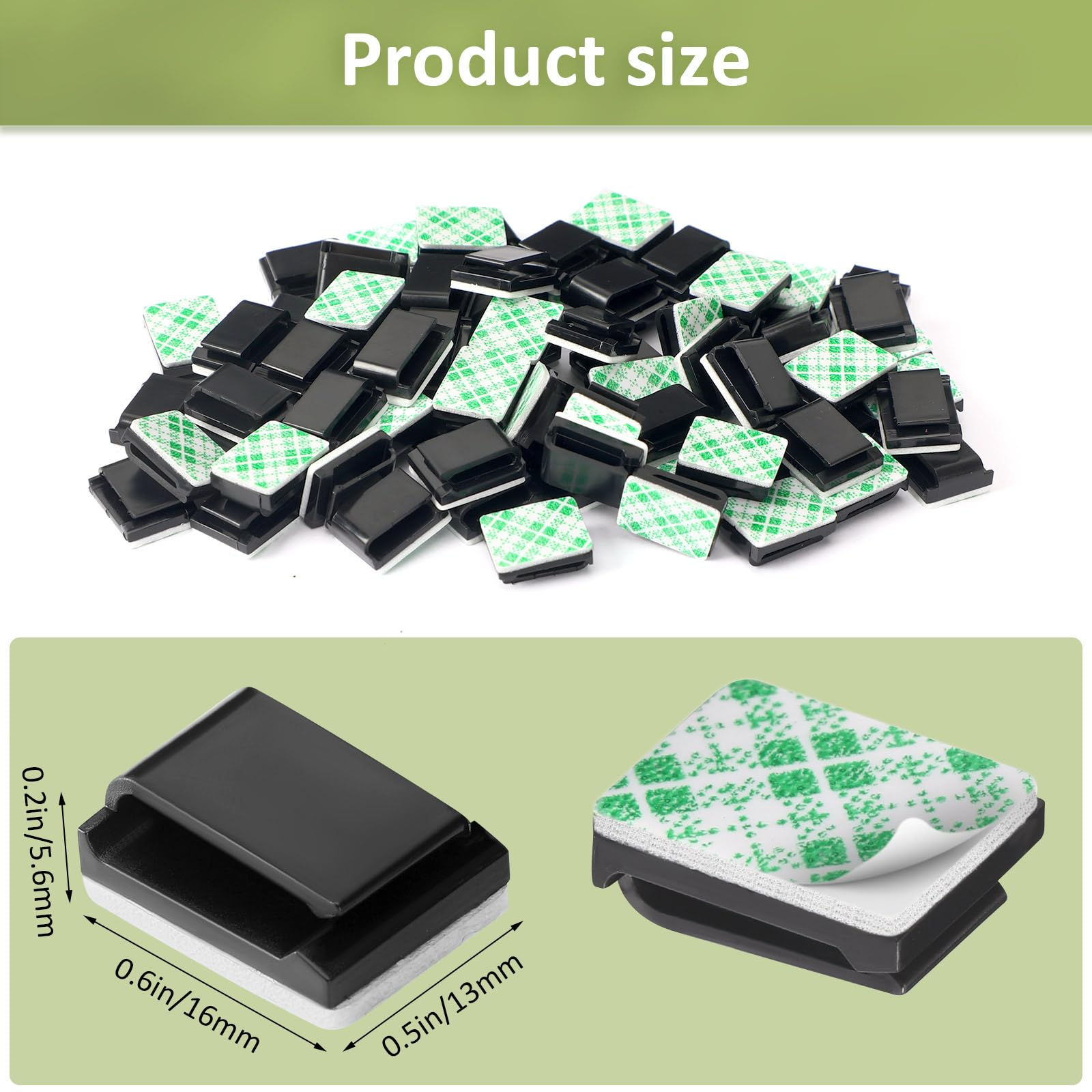 Petknows 80 Pcs Light Strip Mounting Clips Black Self Adhesive Led Light Fasteners Mounting Holder Cable Clamp Organizer For 10M