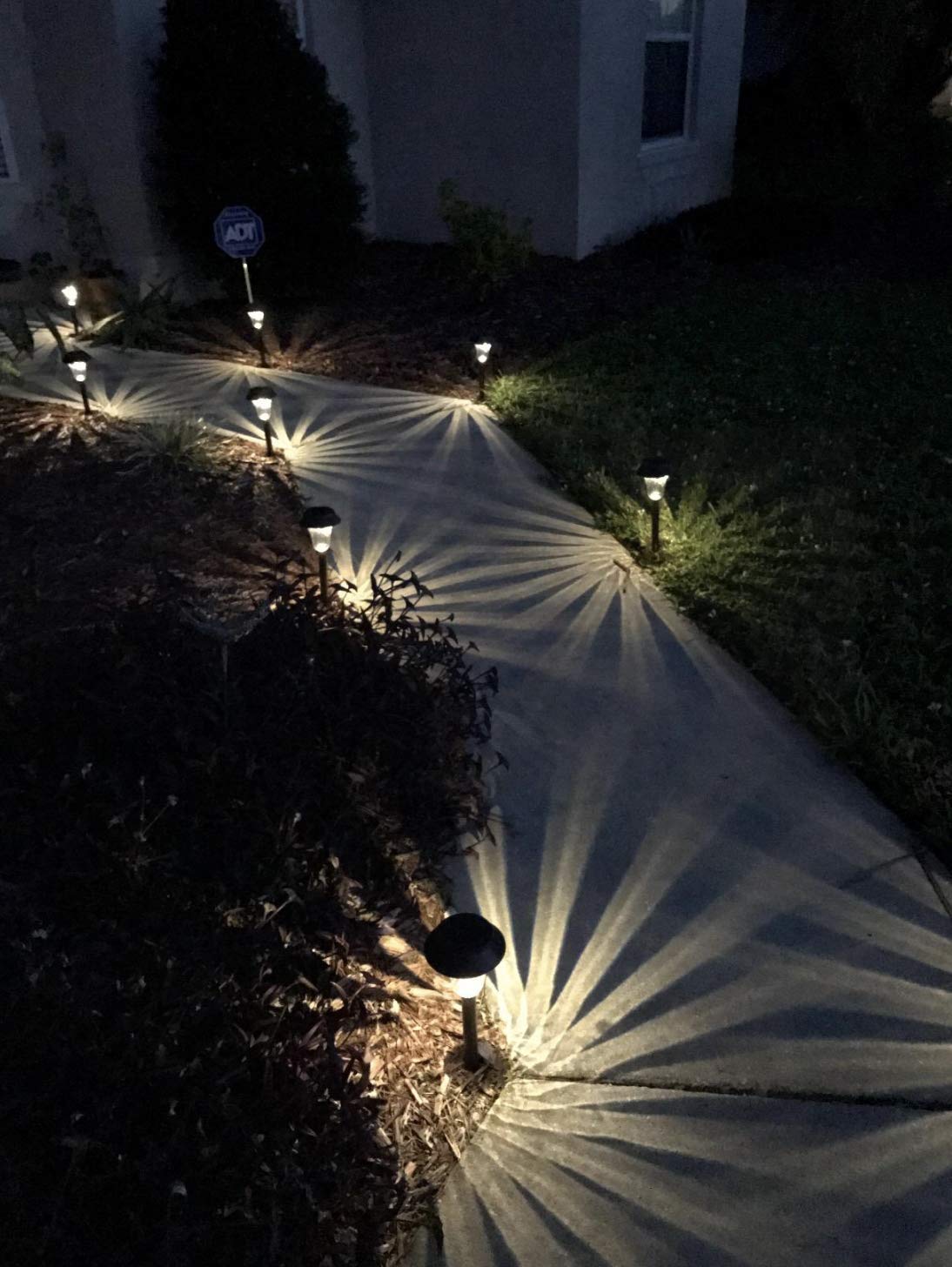 Enchanted Spaces Gray Solar Path Light Set of 6 with Glass Lens and Metal Stake, Extra-Bright LED for Garden and Walkway, Model ES1022