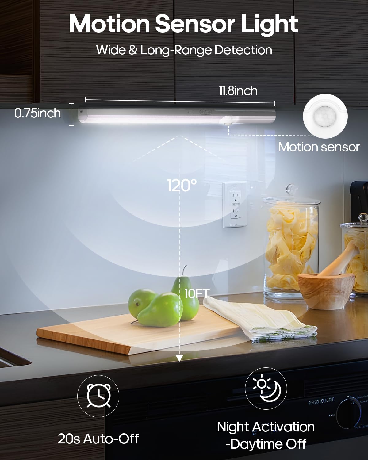 Under Cabinet Lights,Led Motion Sensor Cabinet Light Wireless Rechargeable Motion Sensor Lighting Indoor, Magnetic Dimmble Under