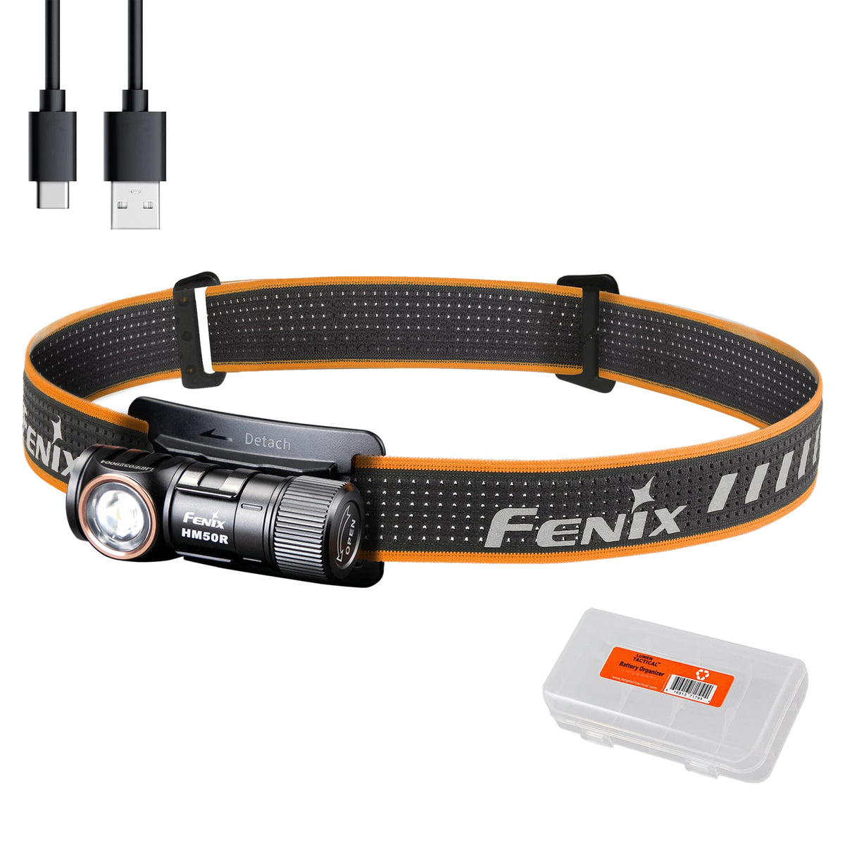 Fenix Hm50R V2.0 Headlamp, 700 Lumen Usb-C Rechargeable Lightweight With White/Red Light, With Lumentac Organizer