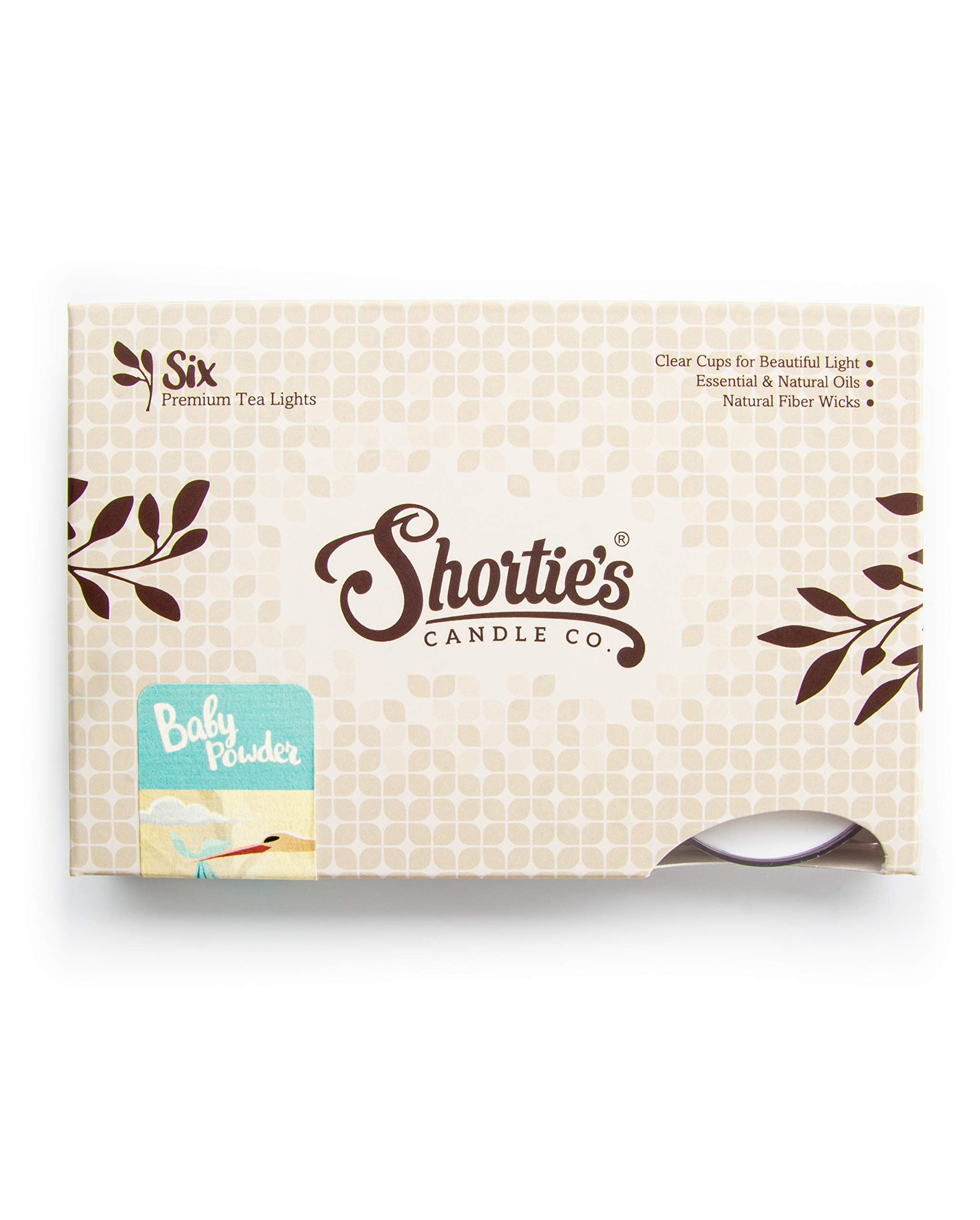 Baby Powder Premium Tealight Candles - Highly Scented With Essential & Natural Oils - 6 White Tea Lights - Beautiful Candlelight - Made In The Usa - Fresh & Clean Collection