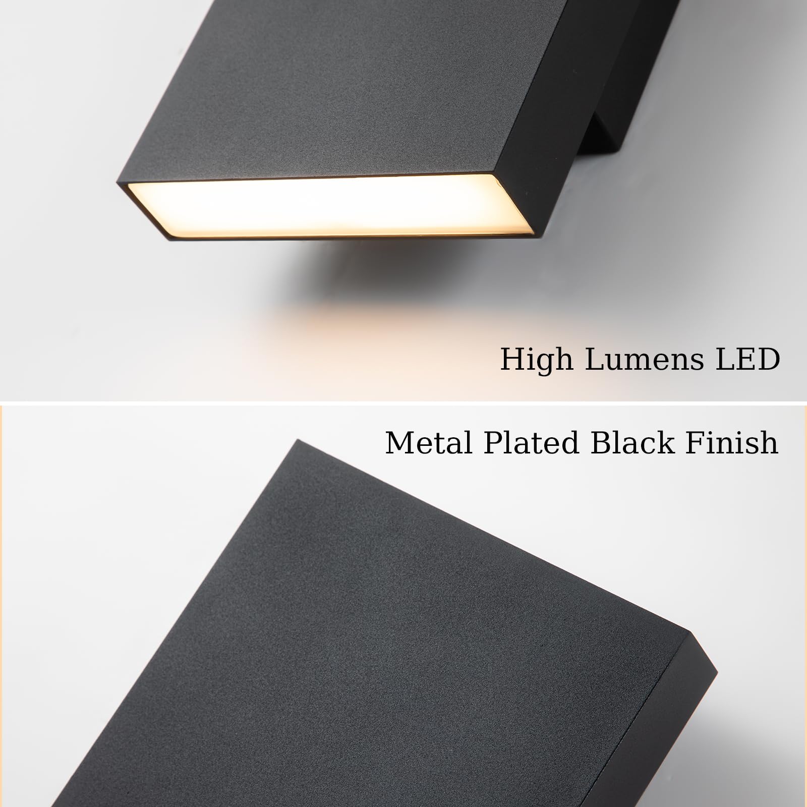 Zicbol Modern Outdoor Wall Light Black Up And Down Lights Outdoor 10 Led Exterior Lighting Fixtures For House  Porch Outside Lights For Entryway Front Door Patio Garage (10W  3000K/4500K/6000K)