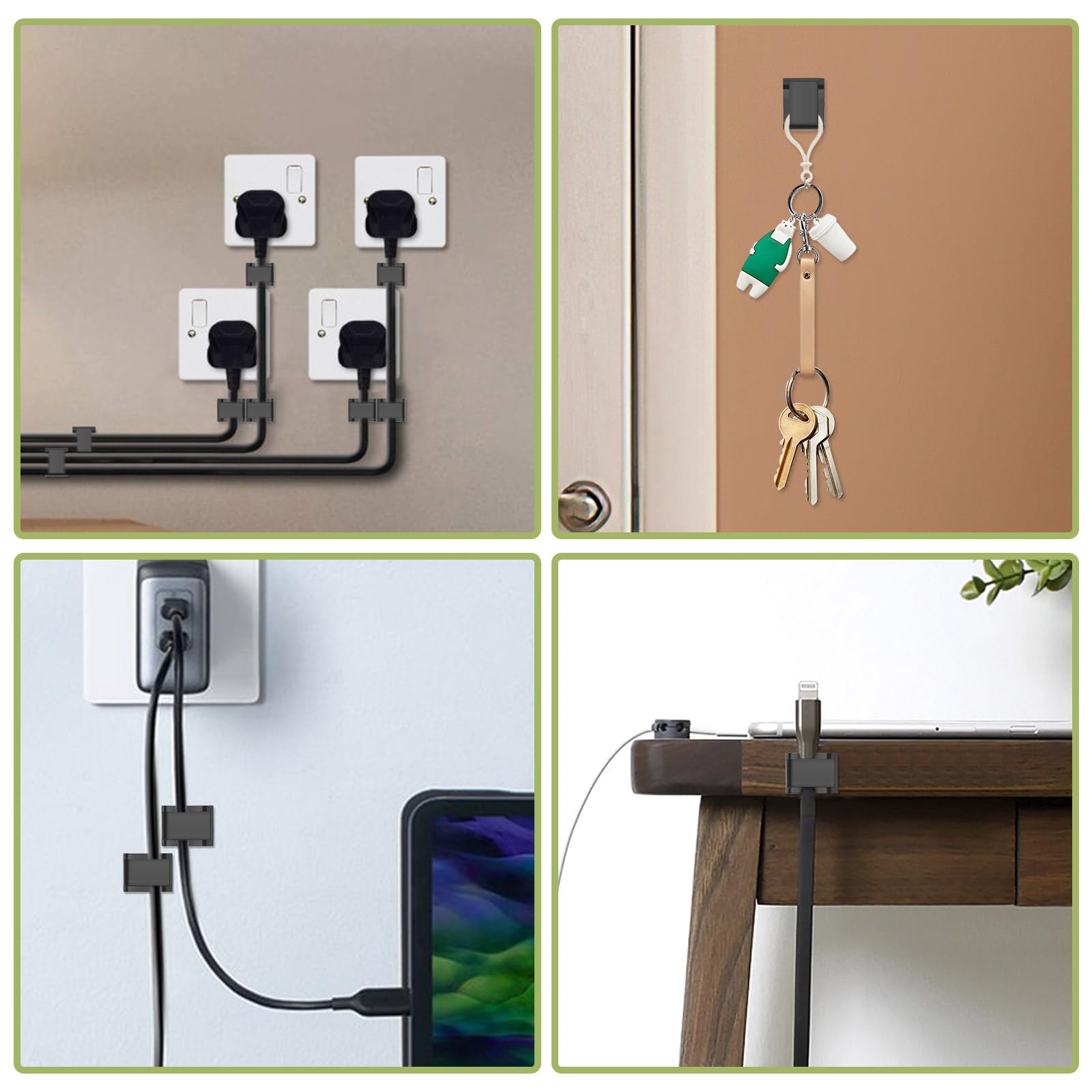 Petknows 80 Pcs Light Strip Mounting Clips Black Self Adhesive Led Light Fasteners Mounting Holder Cable Clamp Organizer For 10M