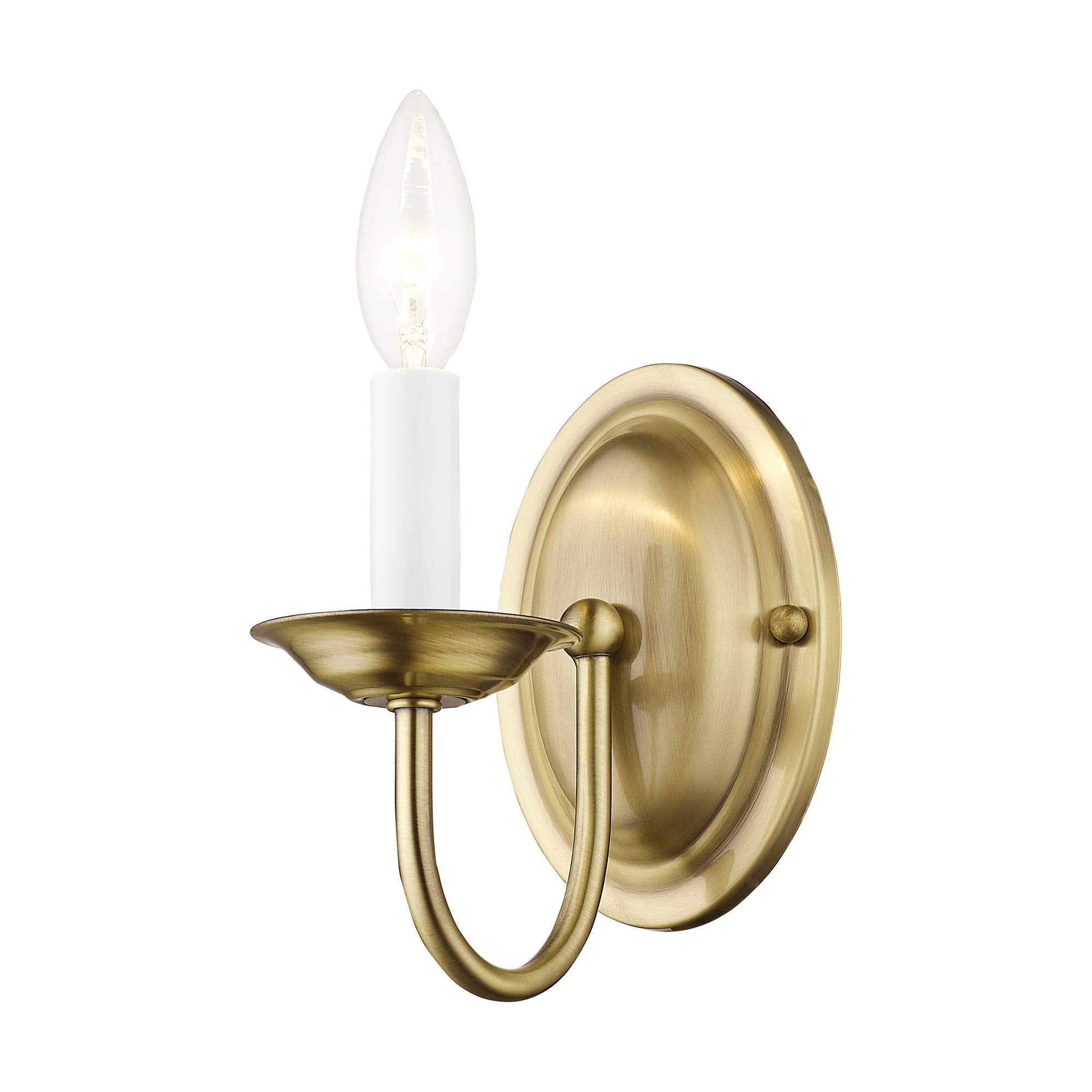 Livex Lighting Wall Sconce, Antique Brass, Metal, Model 4151-01, 4.25inW x 7inH
