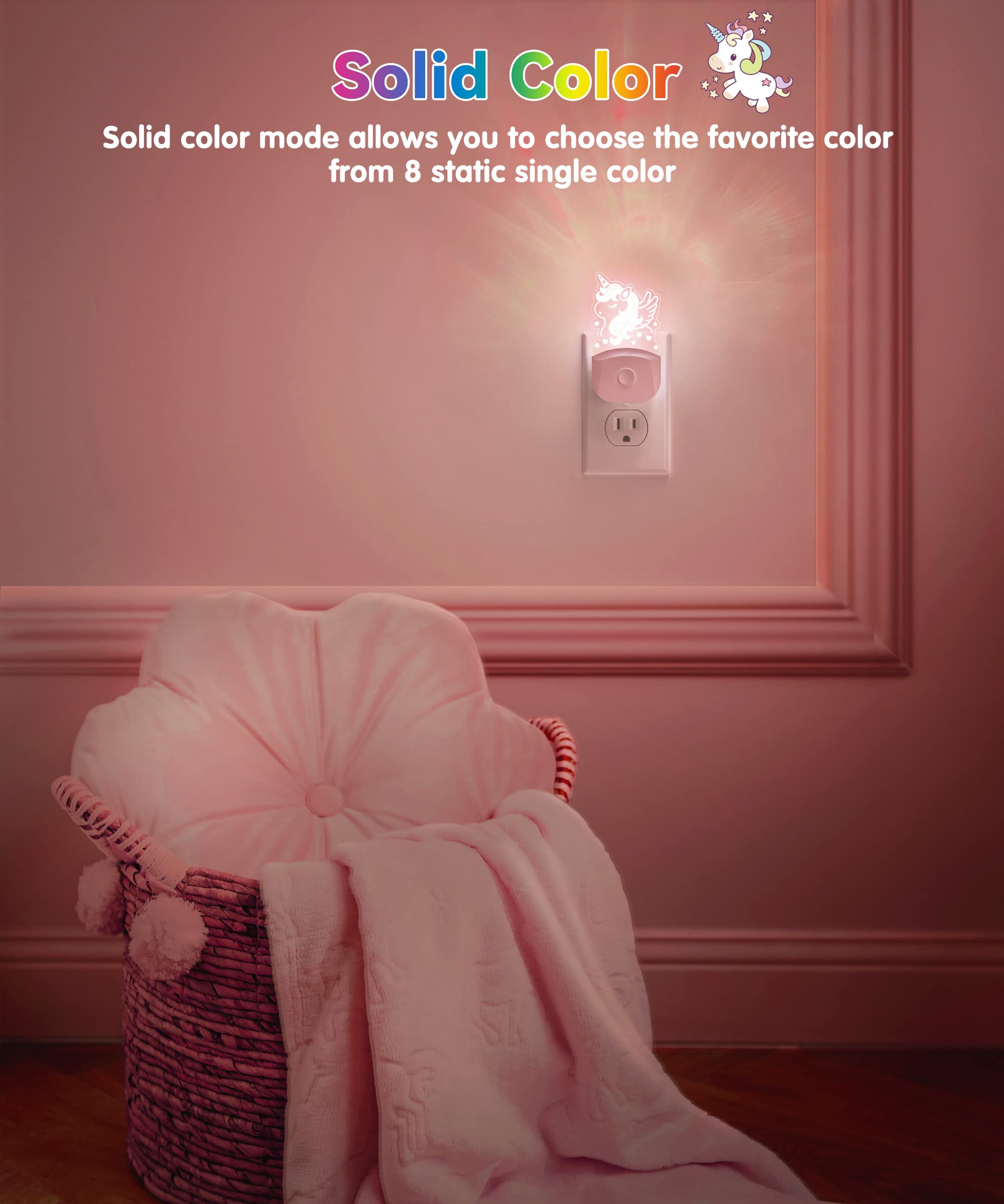 L LOHAS LED Plug-in Night Light, Color Changing, Dusk to Dawn, Acrylic, 1 Pack, Cute Horse, Model A-GY-084-09-PIUS