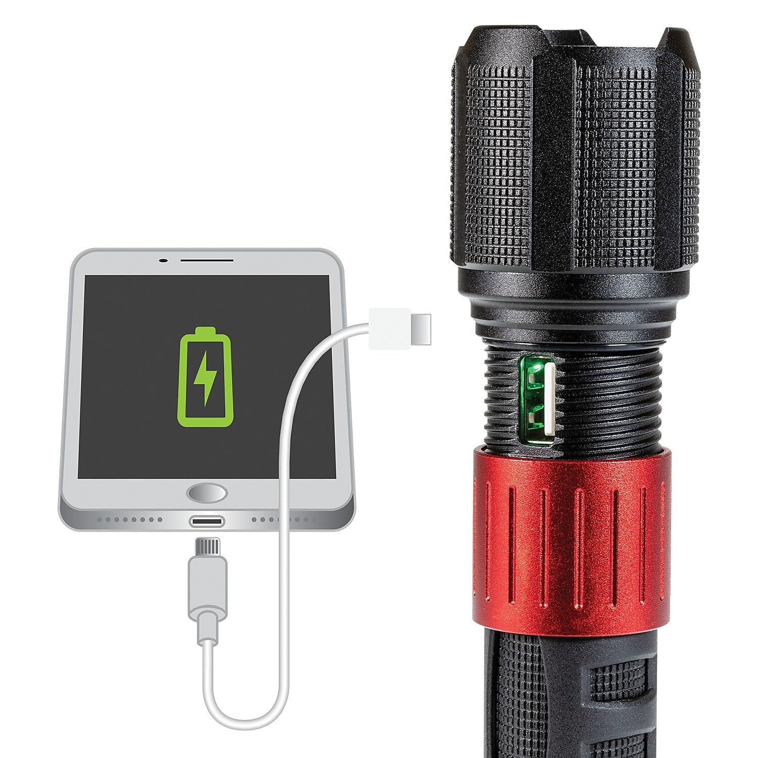 Dorcy 41-4358 1,000-Lumen USB-Rechargeable Flashlight, Multicoloured, Aircraft-Grade Aluminum