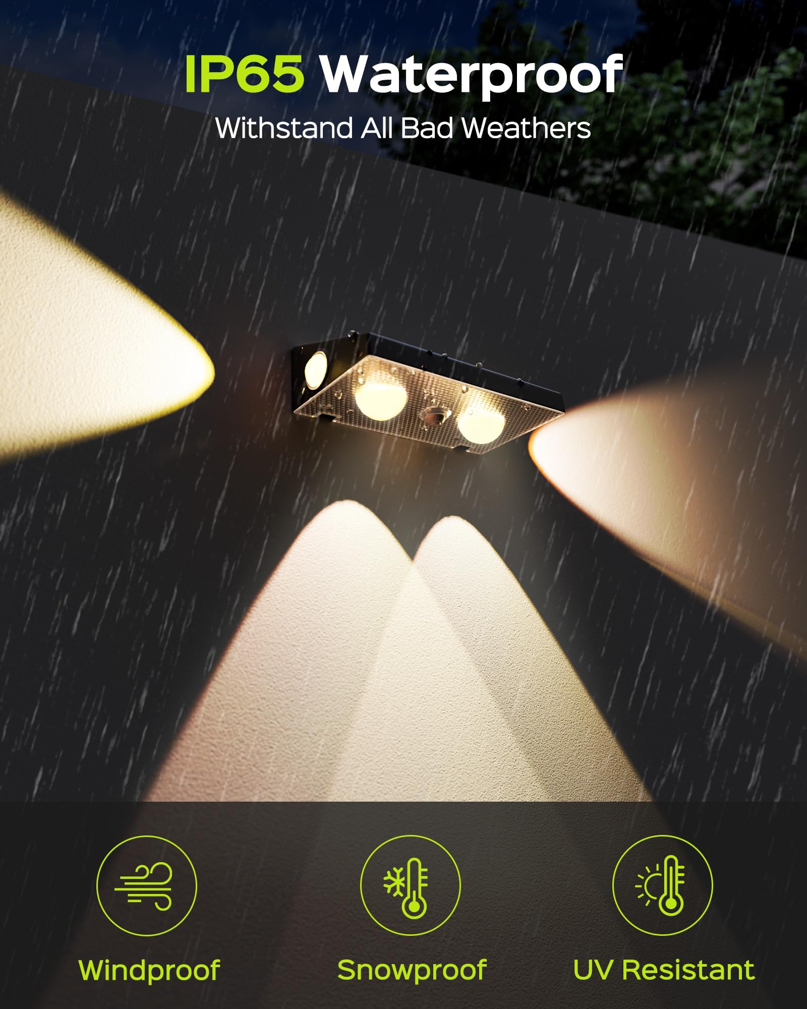 Jackyled Solar Fence Lights 12 Pack  Outdoor Waterproof Led Light Solar Powered 10 Modes Rgb Color Changing/Warm White  3-Way Lensed Lighting For Deck Railing Backyard Wall