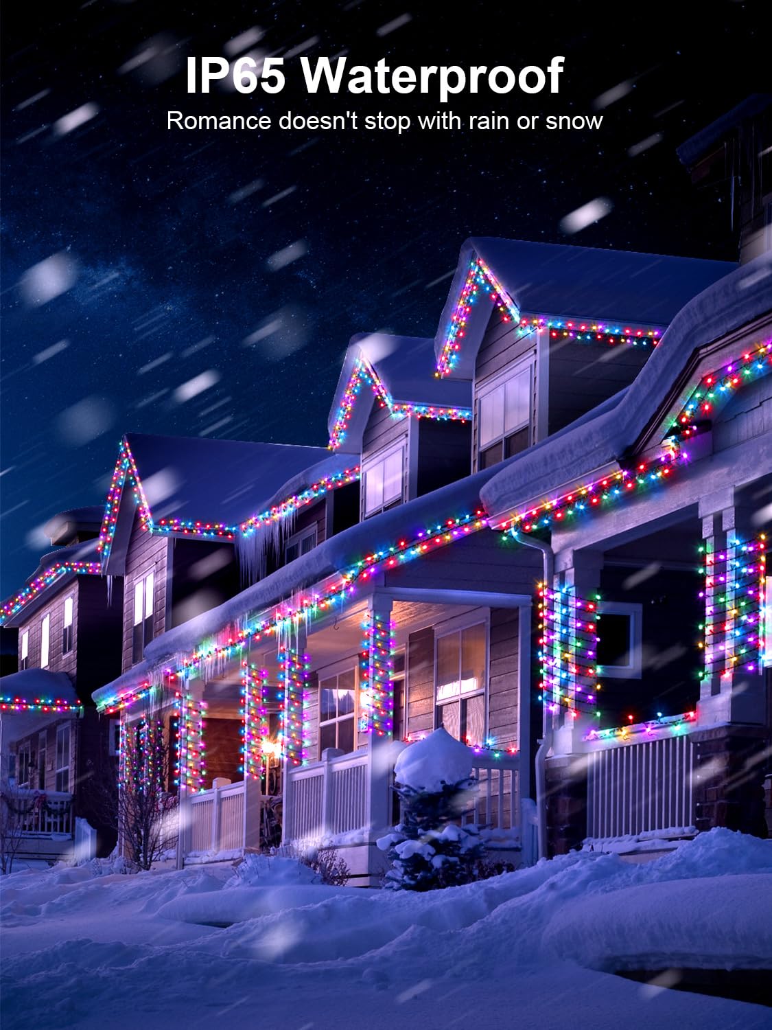 Acan 115FT 300 LED Christmas Lights, Warm White & Multicolor Color Changing, Waterproof, Remote Control, Model DRCR100
