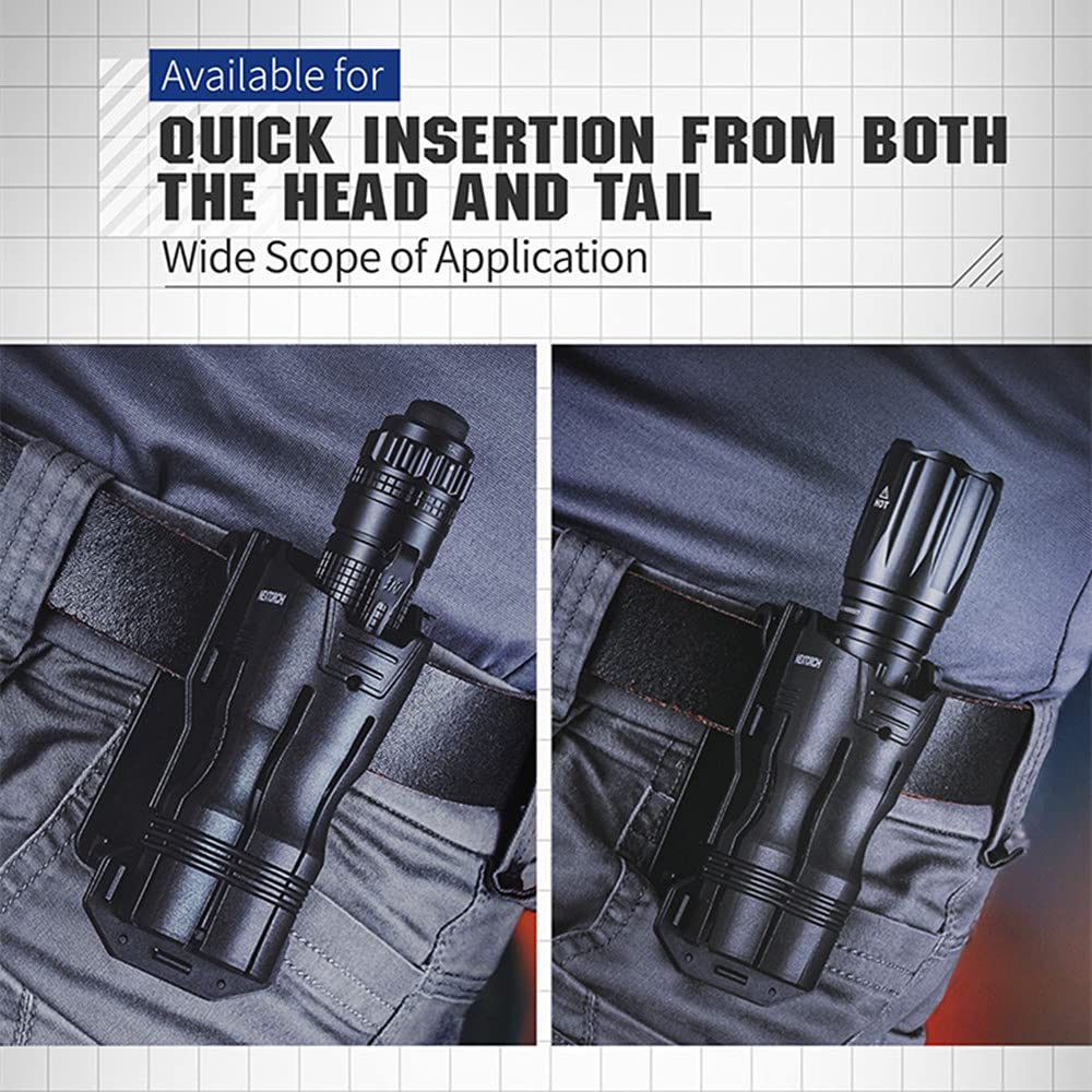 NEXTORCH Tactical Flashlight Holster 360 Rotation Compatible Holder Small Size Flashlight of Bottom Diameter Only for 26-29mm He