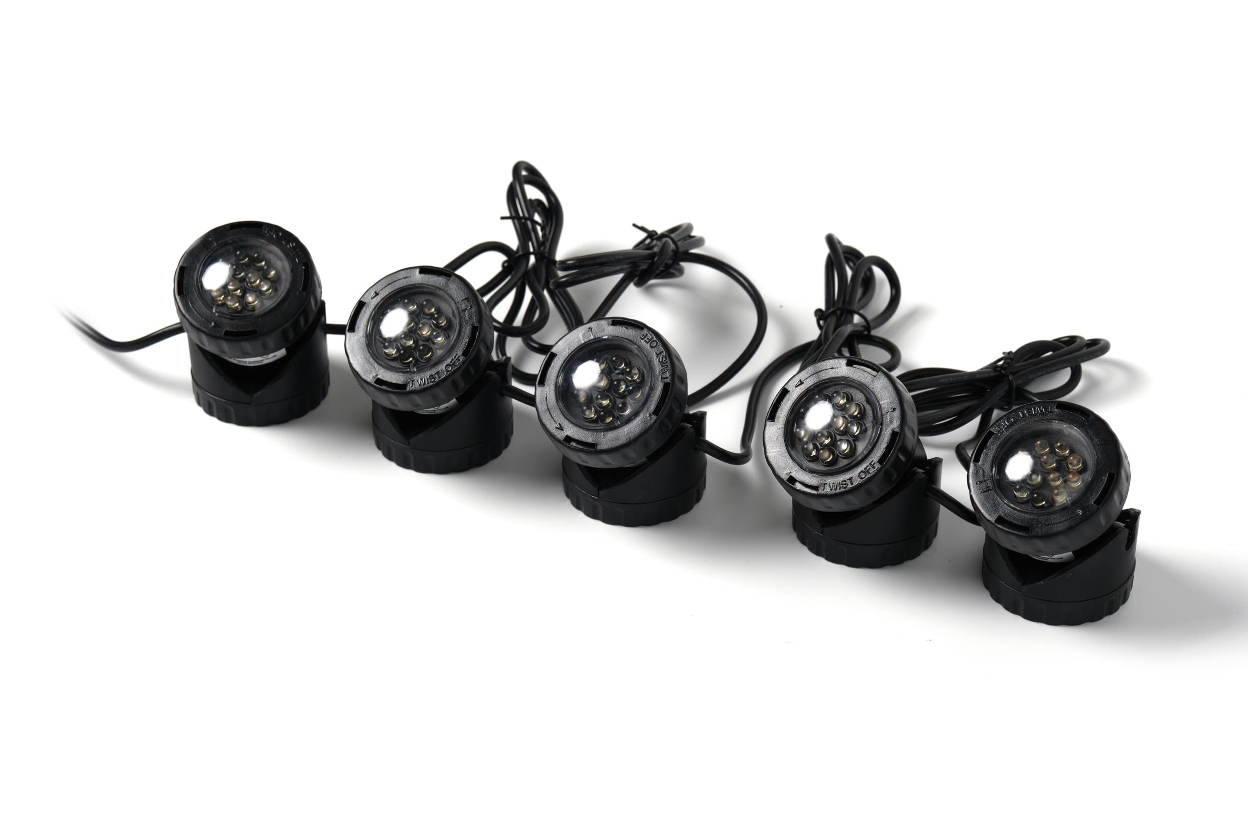 Jebao Submersible Led Pond Lights - Set Of 5, Black Plastic Outdoor Lighting