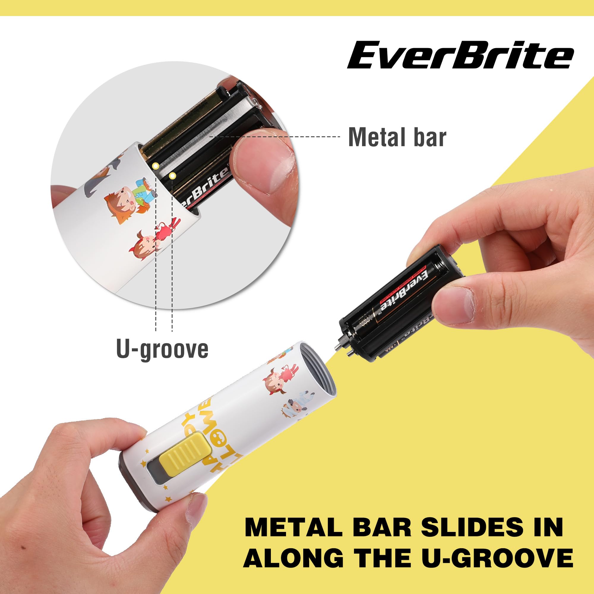 EverBrite LED Flashlight, Handheld Torch with Lanyard, 3AAA Battery Included, White, Model E012068A
