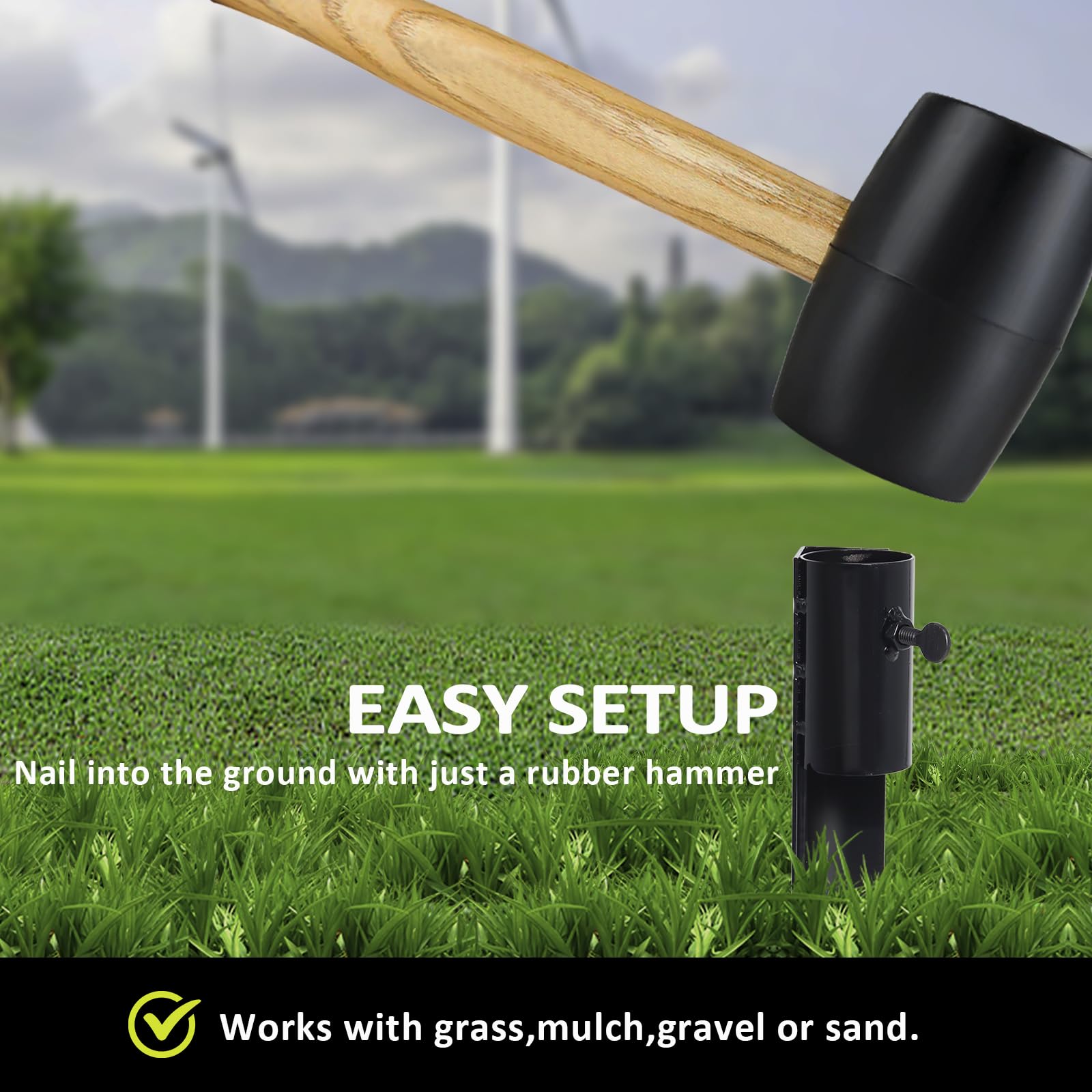 Steel Torch Stakes For Tiki Torches, Freestanding Poles And Solar Lights, 10.8 Inch Torch Stand Stakes Outdoor Light Stakes Gard