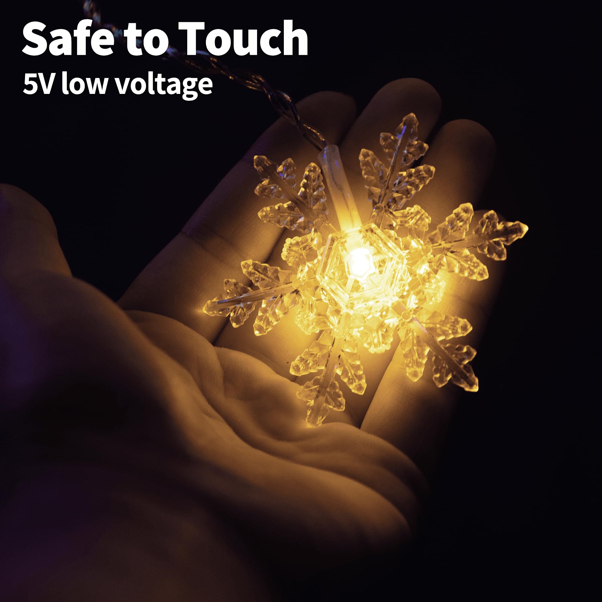 Snowflake Window Curtain Lights, 13ft 96 LED Snowflake Christmas Icicle Lights with Remote,18 Drops,8 Modes Twinkle Fairy Light