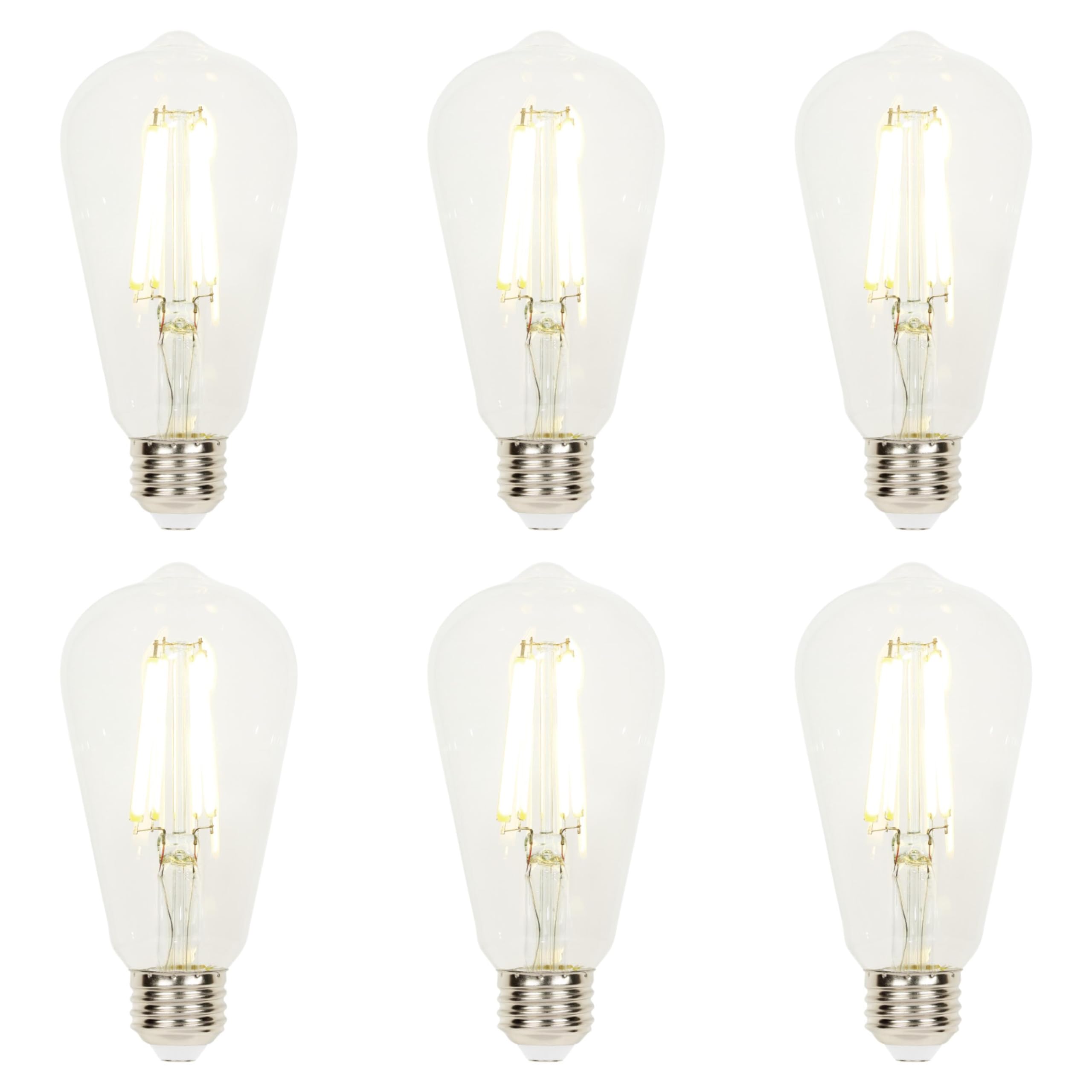 Westinghouse 5287020 10 Watt (75 Watt Equivalent) St20 Dimmable Clear Filament Led Light Bulb, Medium Base, 6 Pack