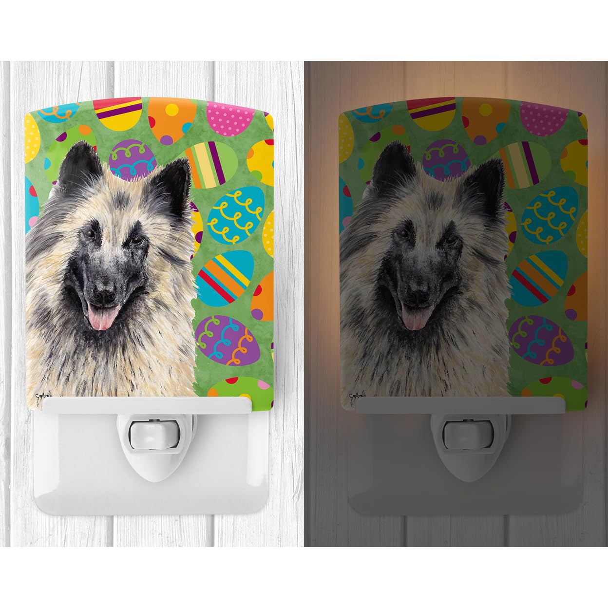 Carolines Treasures Ceramic Night Light, UL-Certified, 6x4x3in, Belgian Tervuren Design, Multicolor, Model SC9472CNL