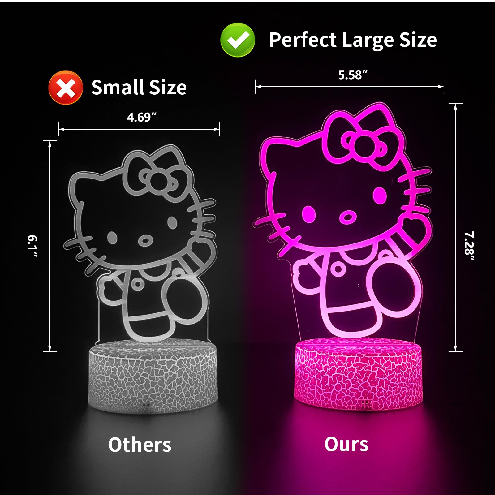 AIHYING Cat Night Light - Cute 16 Color Changing Kitty Lamp with Remote & Timer, Perfect Kids Gift for Christmas & Birthday