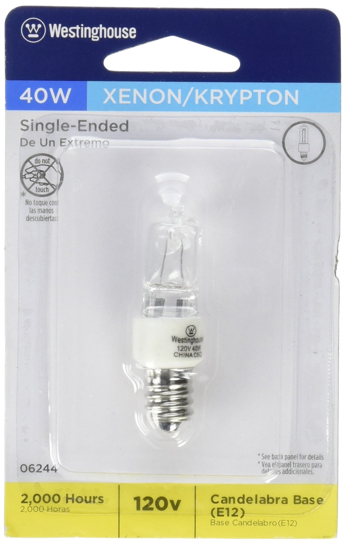 Westinghouse 40W T3 Incandescent Light Bulb, Clear, 120V, 2000 Hour, 560 L