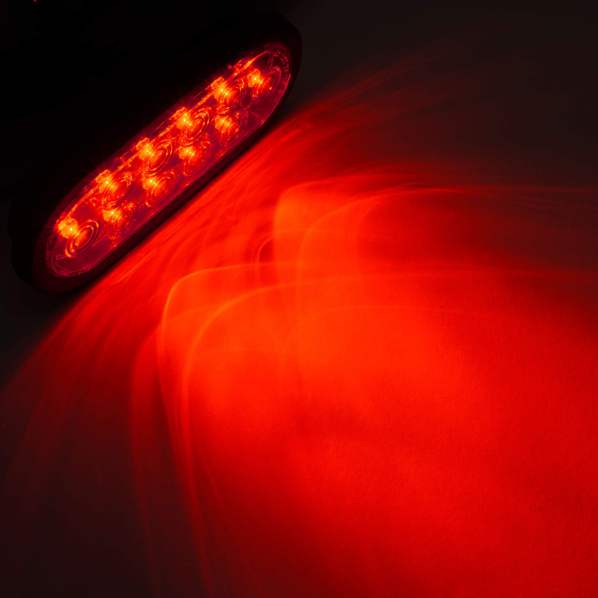 Long Haul Trailer Truck Red 6&quot; Oval Led Sealed Stop Turn Tail Lights (4 Pack)