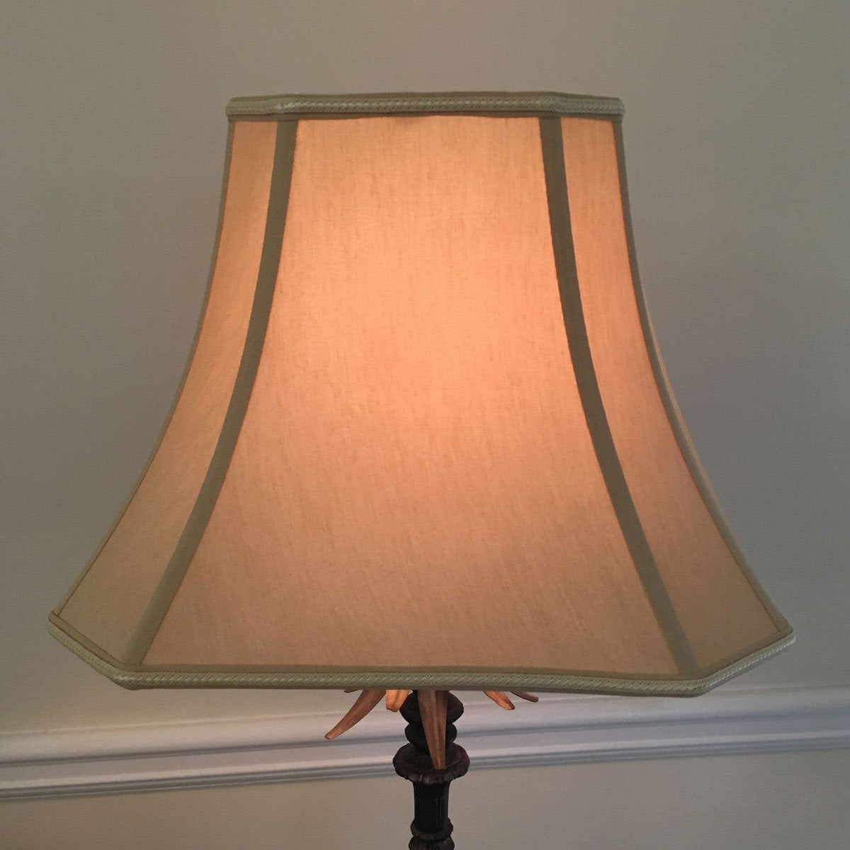 Royal Designs Rectangle Bell W Cut Corners Designer Lamp Shade, Antique Gold, (5 X 6.5) X (8.5 X 12)9.5