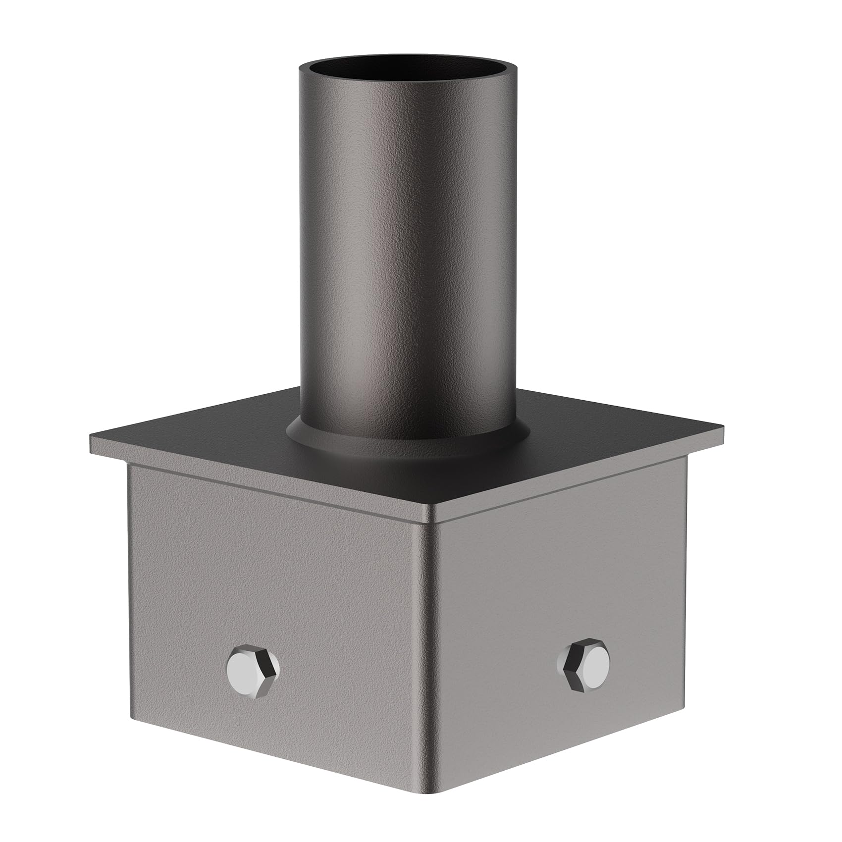 JC-LGL 5 OD Square Pole Tenon Adapter with 2-3/8 Round Slip Fitter - Outdoor Light Fixture Mounting Bracket for Parking Lot, Sho