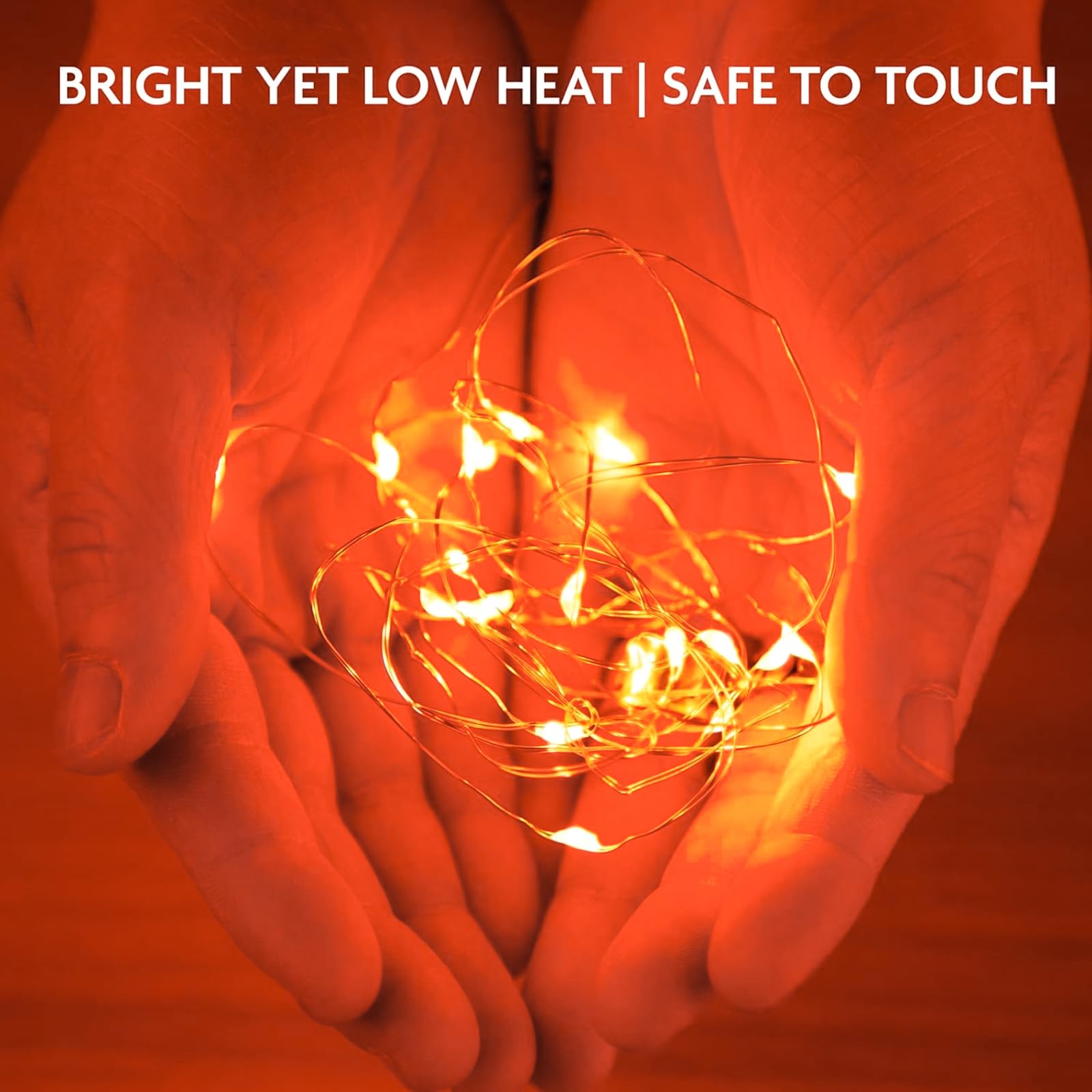 Sinamer 12 Pack Orange Fairy Lights Battery Operated String Lights, 7Ft 20 Led Waterproof Copper Wire Firefly Starry For Diy Wedding Party Bedroom Christmas