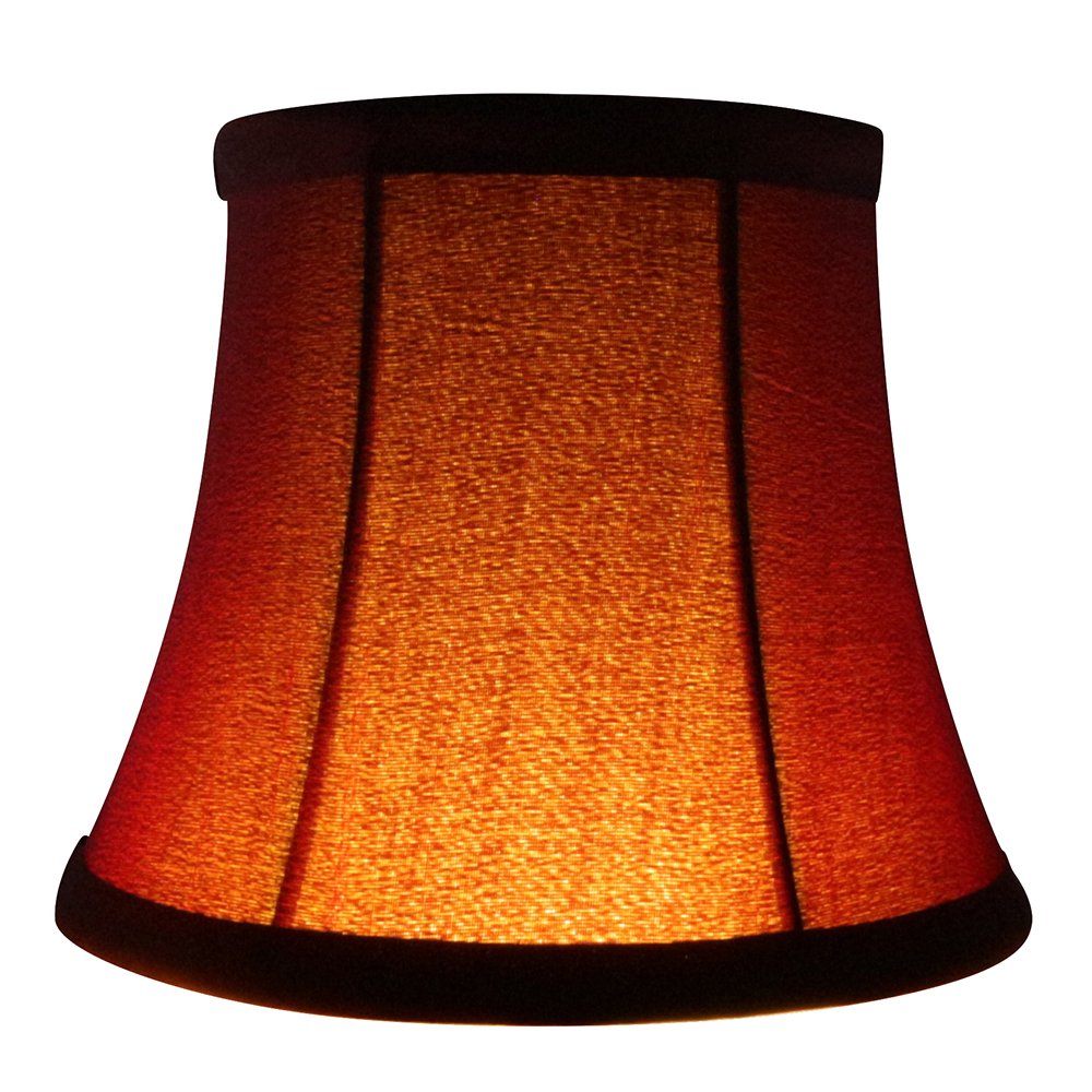 MERIVILLE Burgundy Faux Silk Chandelier Lamp Shades - Softback Bell Shape, Clip-On Fitter, Set of 5, 4inx6inx5in