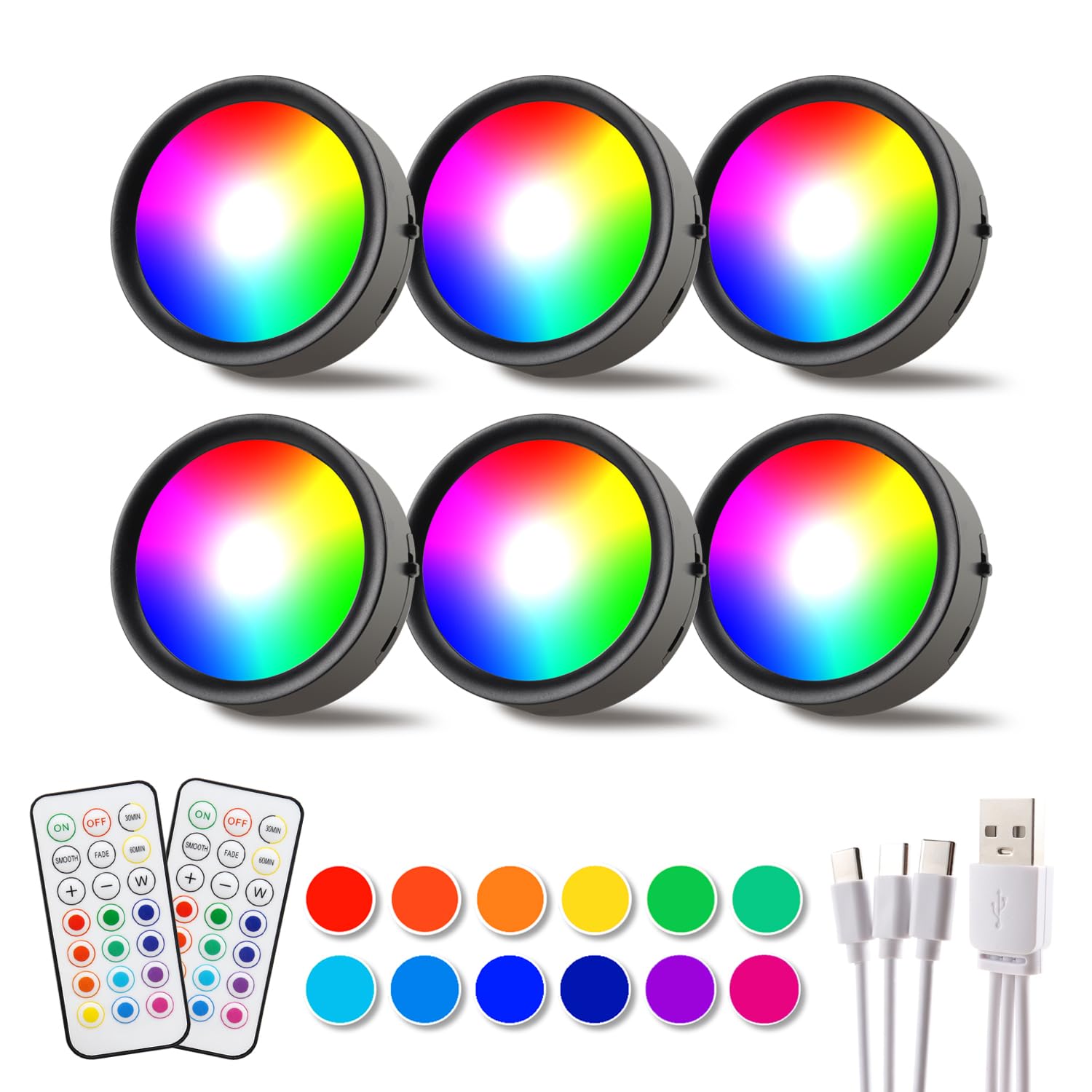 DAMI Under Cabinet Lighting with Remote Control, Rechargeable Battery Operated Wireless Shelf Lights, Locker Lights Magnetic Sti