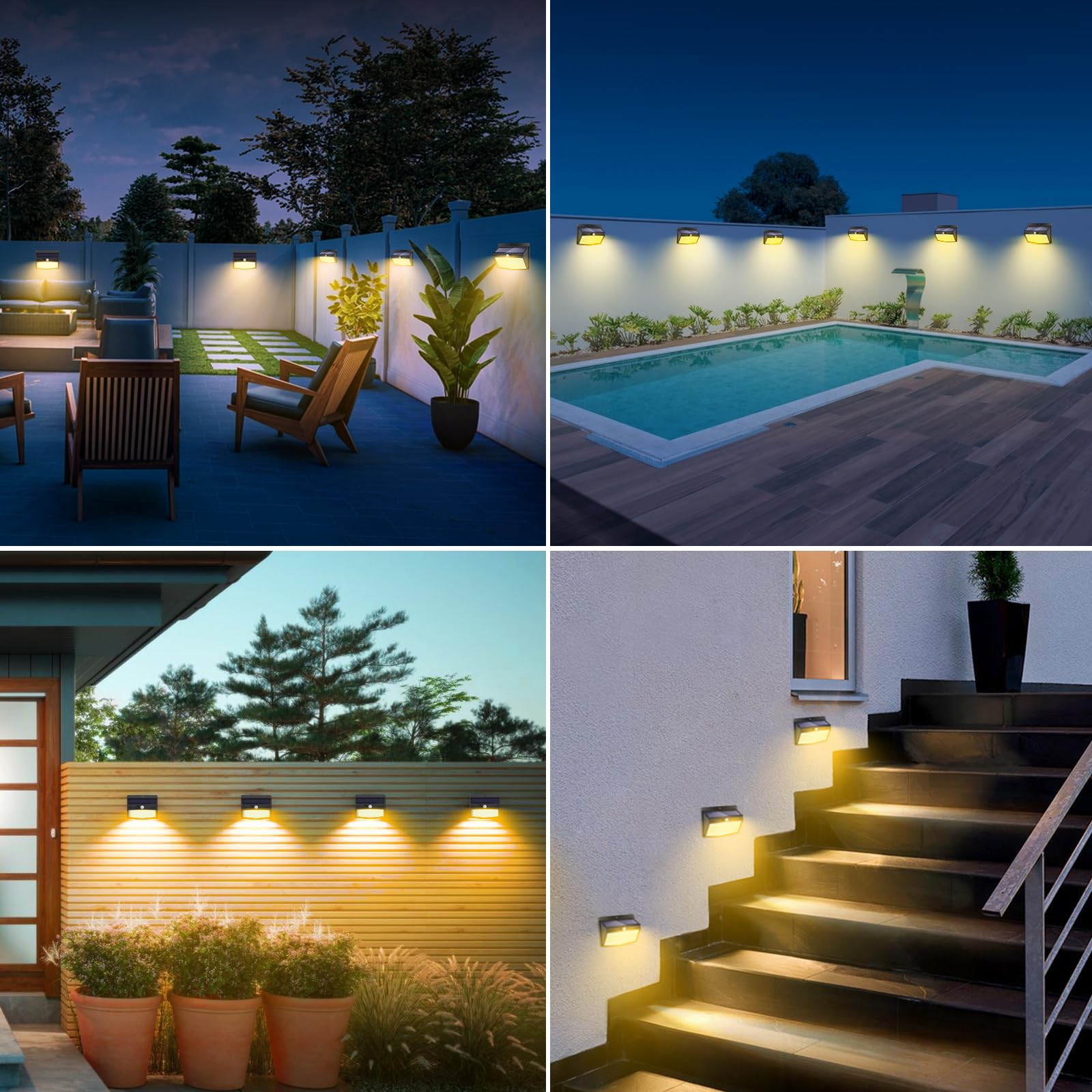 Peasur Solar Motion Sensor Lights - 138 LED, 8 Pack, Waterproof, Warm White, Plastic, Model TBD-13, Ideal for Garden & Yard Security