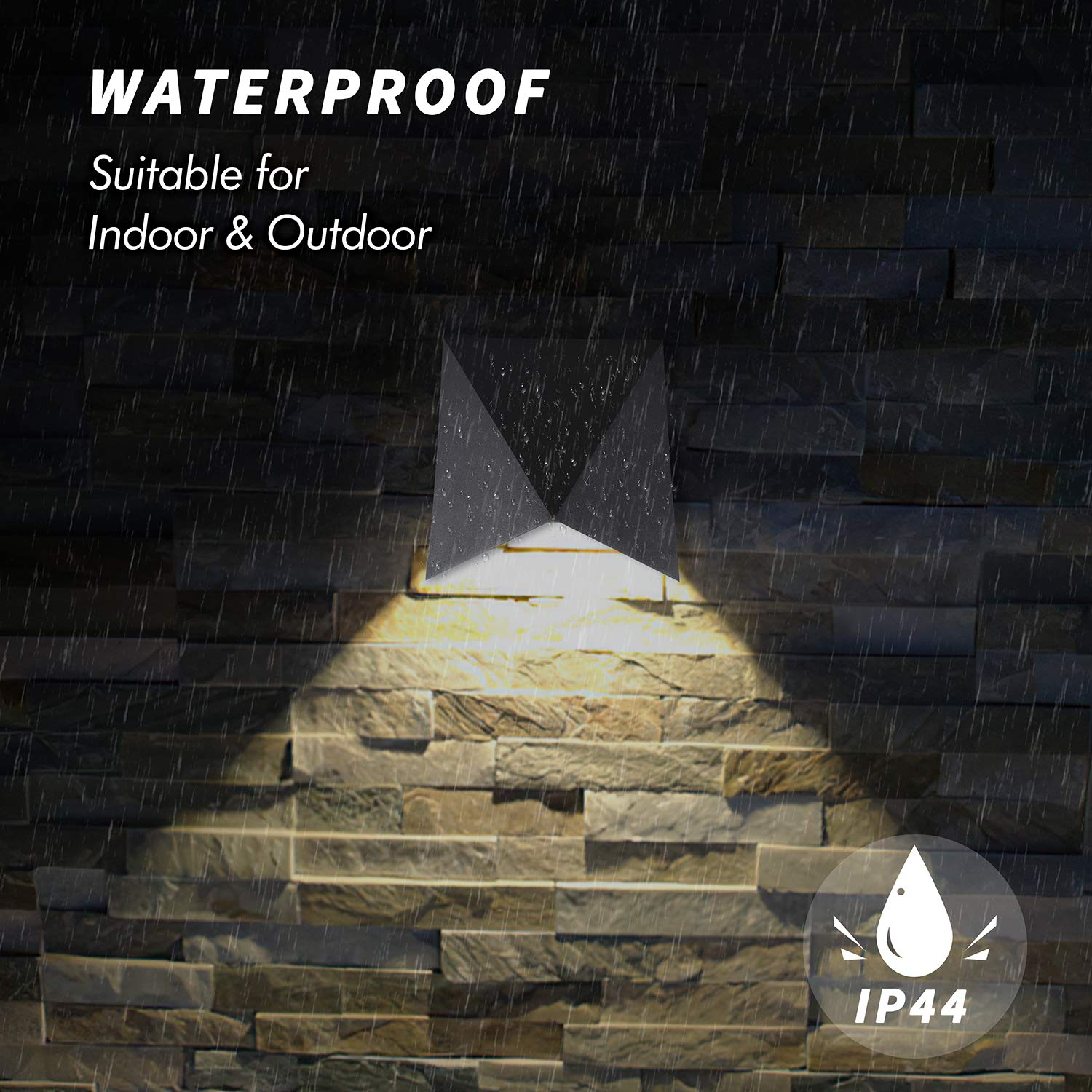 Lanfu 10W Led Wall Sconce Light - Ip65 Waterproof Modern Fixture For Indoor/Outdoor Use, Black