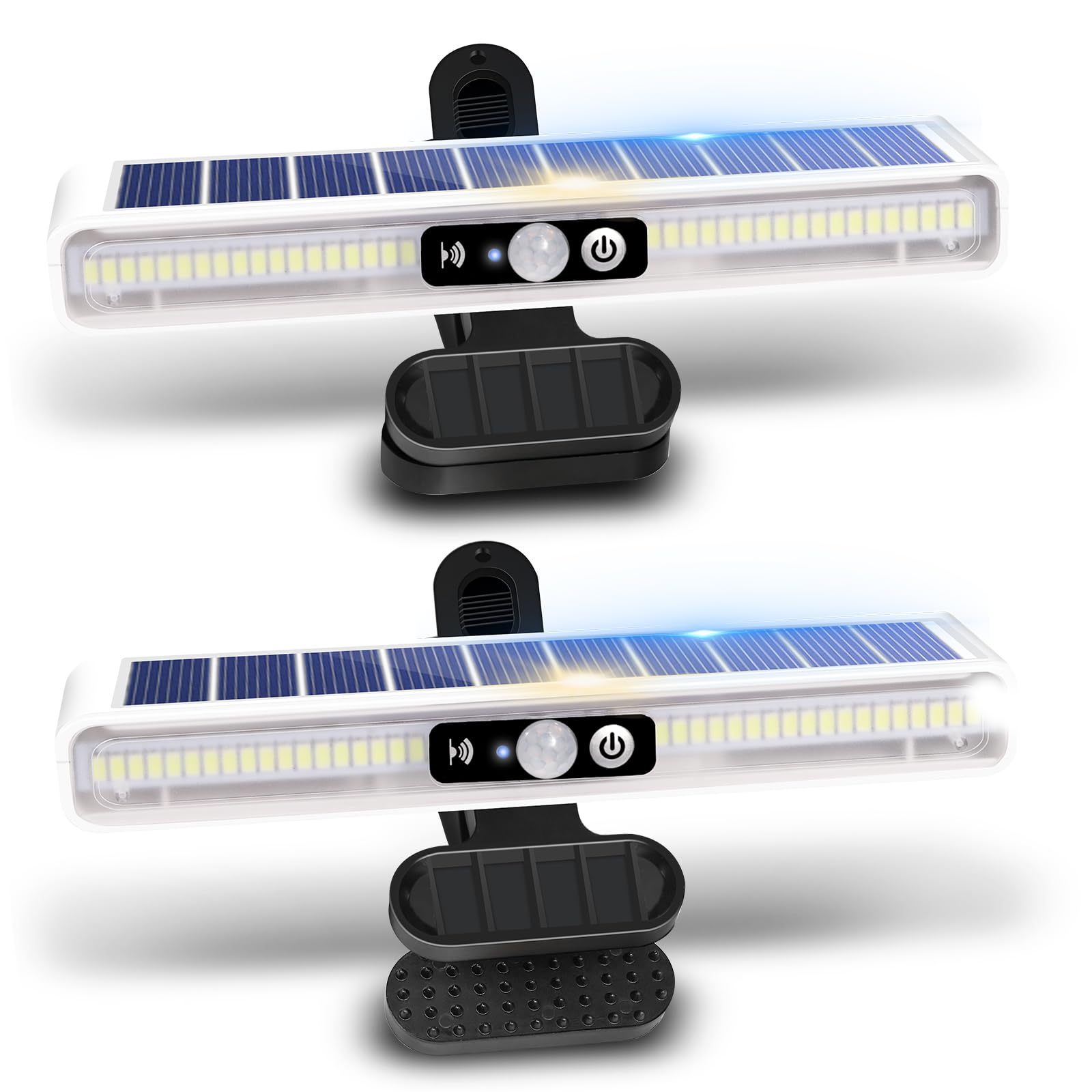 Sunlight Encounter Clip On Solar Motion Lights Outdoor Waterproof, 2 Pack Fence Lights Outside With 36 Leds, 6000K, Portable Sol