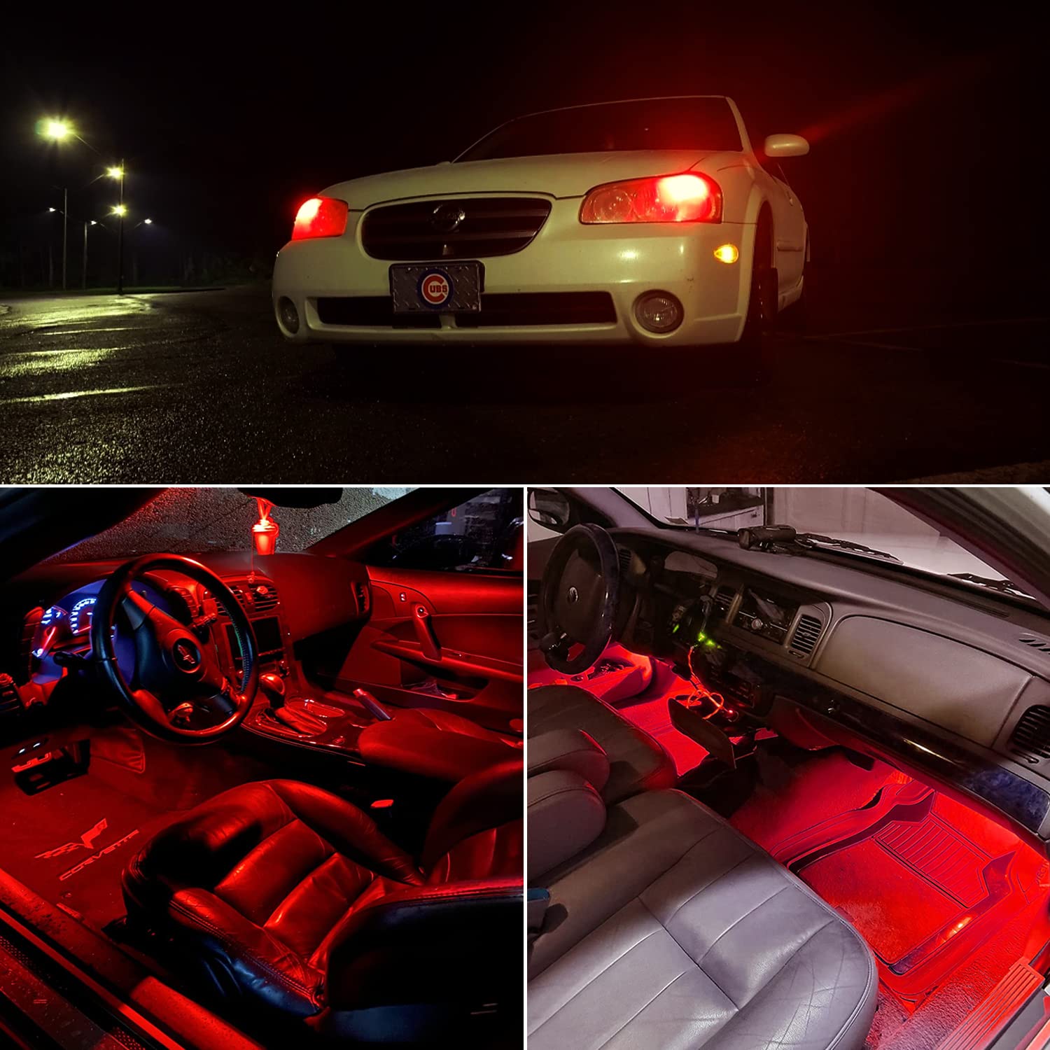 PHINLION LED Light Bulb 194 T10 Wedge 6-SMD 3030 Red Replacement for Car Dome, Map, Parking, License Plate Lights
