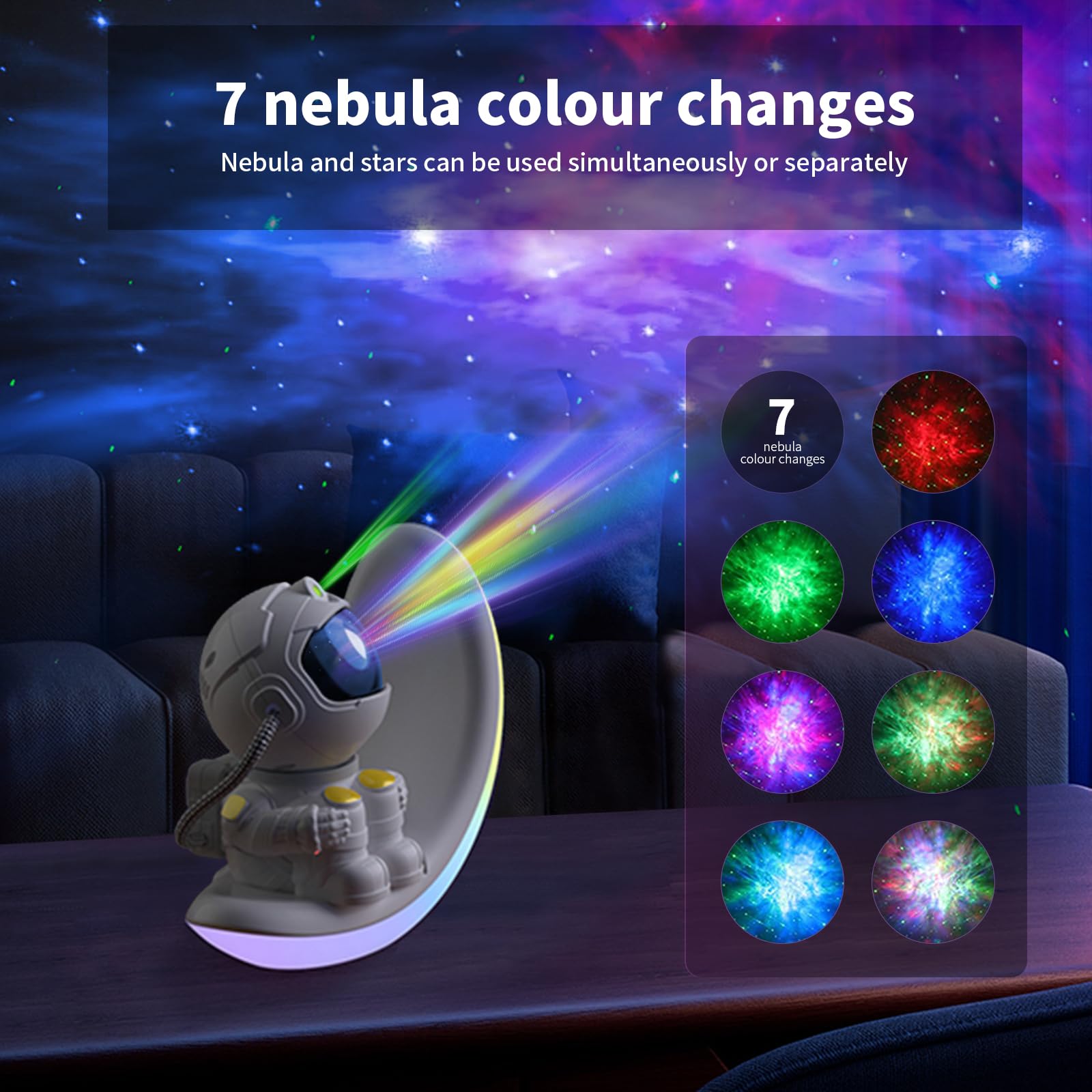 Astronaut Galaxy Projector Moon Night Light, Star Ceiling Projector Galaxy Light With Timer And Remote Starry Nebula Led Lamp, S