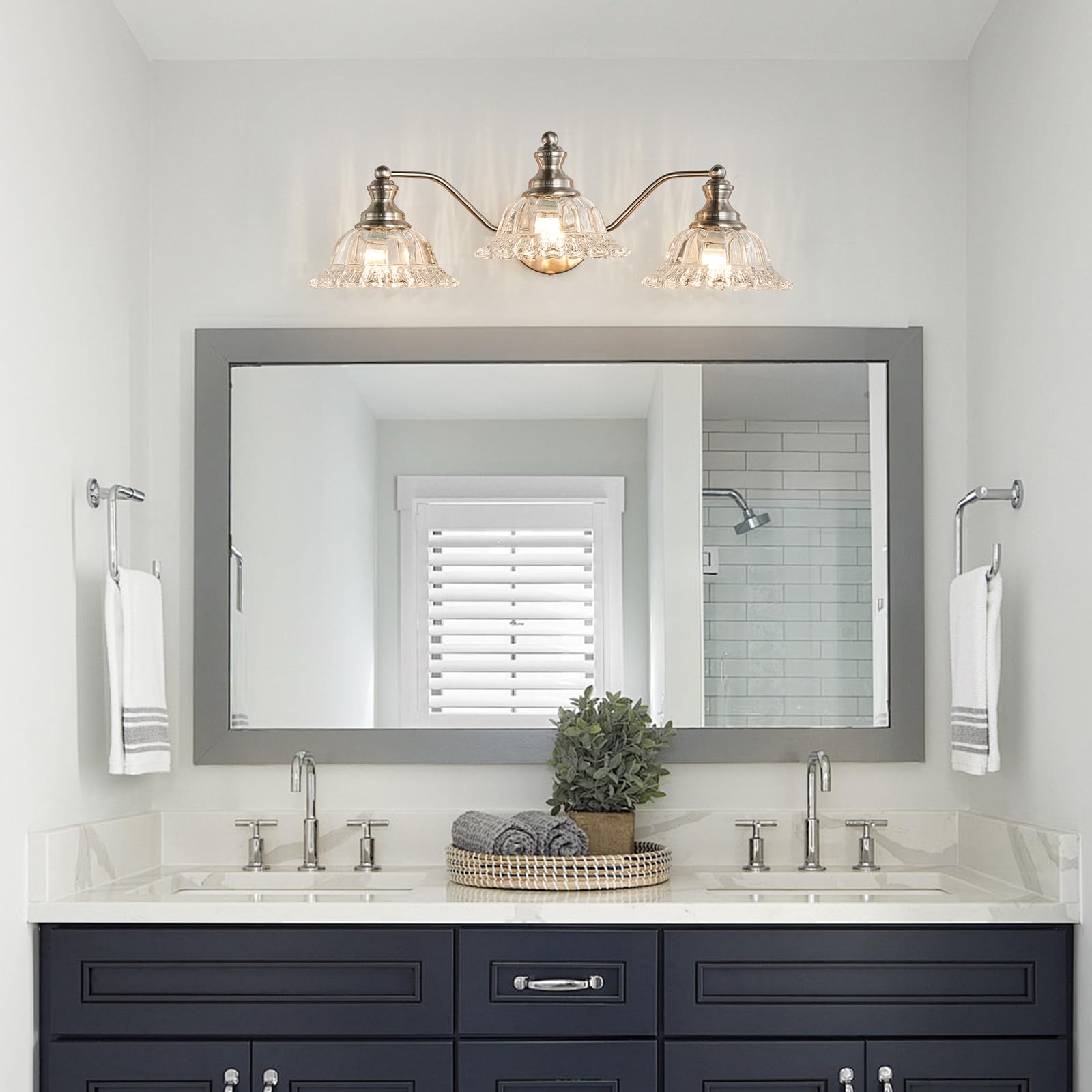 Xiedun Brushed Nickel Bathroom Vanity Light Fixture 3 Light Vanity Lights For Bathroom Vanity Light Fixtures