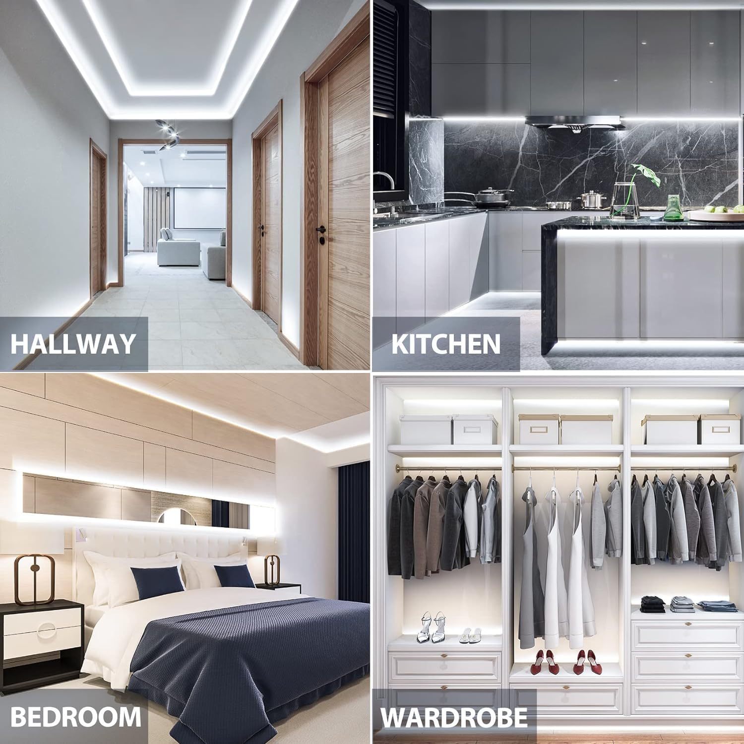 Xingzhi 2Pack White Led Strip Light 6000K Cold White Usb Powered 3.28Ft Flexible Small Led Lights With Touch Switch Controller U