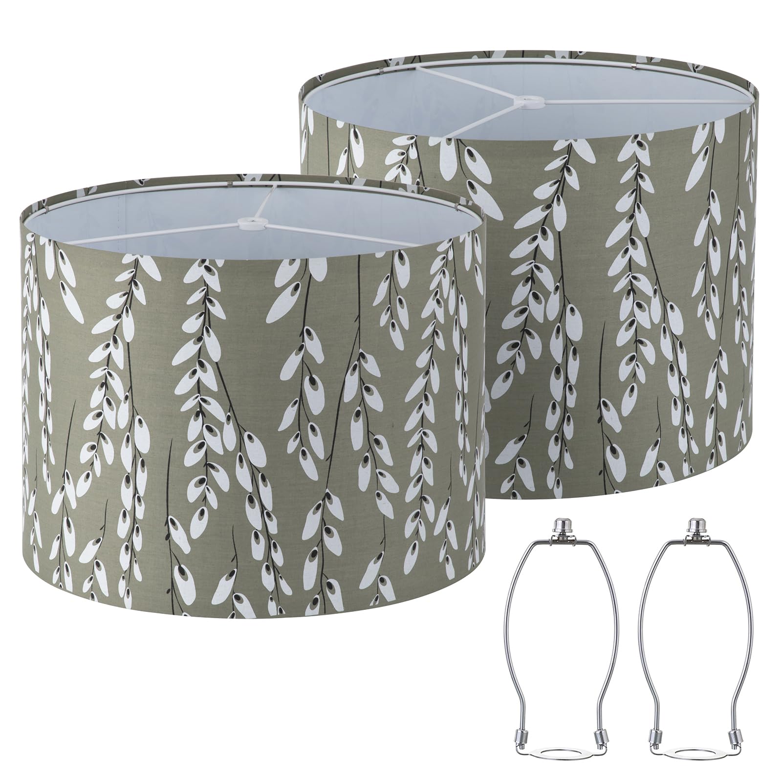 Lamp Shades Set of 2, Drum Lampshades, Lampshade 10 Inches Height, Lampshades for Table Lamp, Floor Lamp, Pendant Light, Lamp Sh