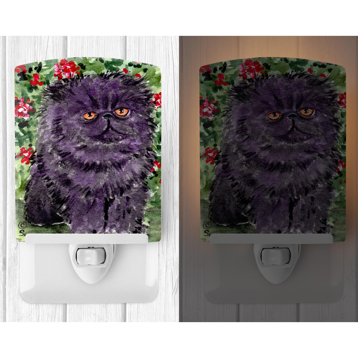 Carolines Treasures Ceramic Night Light, Persian Cat, 6x4x3 inches, Model SS8827CNL, UL-Certified, Multicolor
