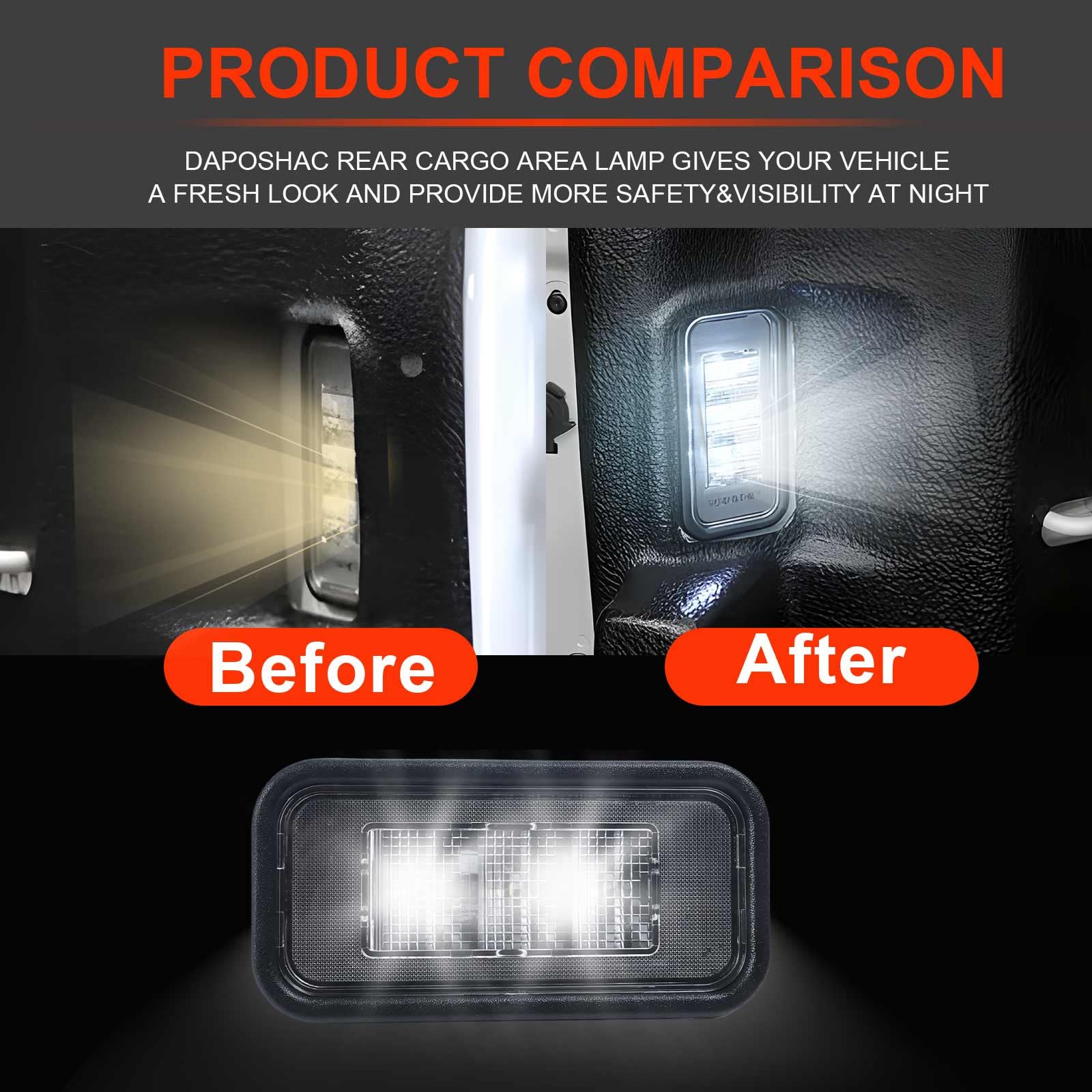 Daposhac Bed Cargo Area Light Lamp for Chevrolet Silverado/GMC Sierra 2019-2025, Model 84396982, Black, 1 PC