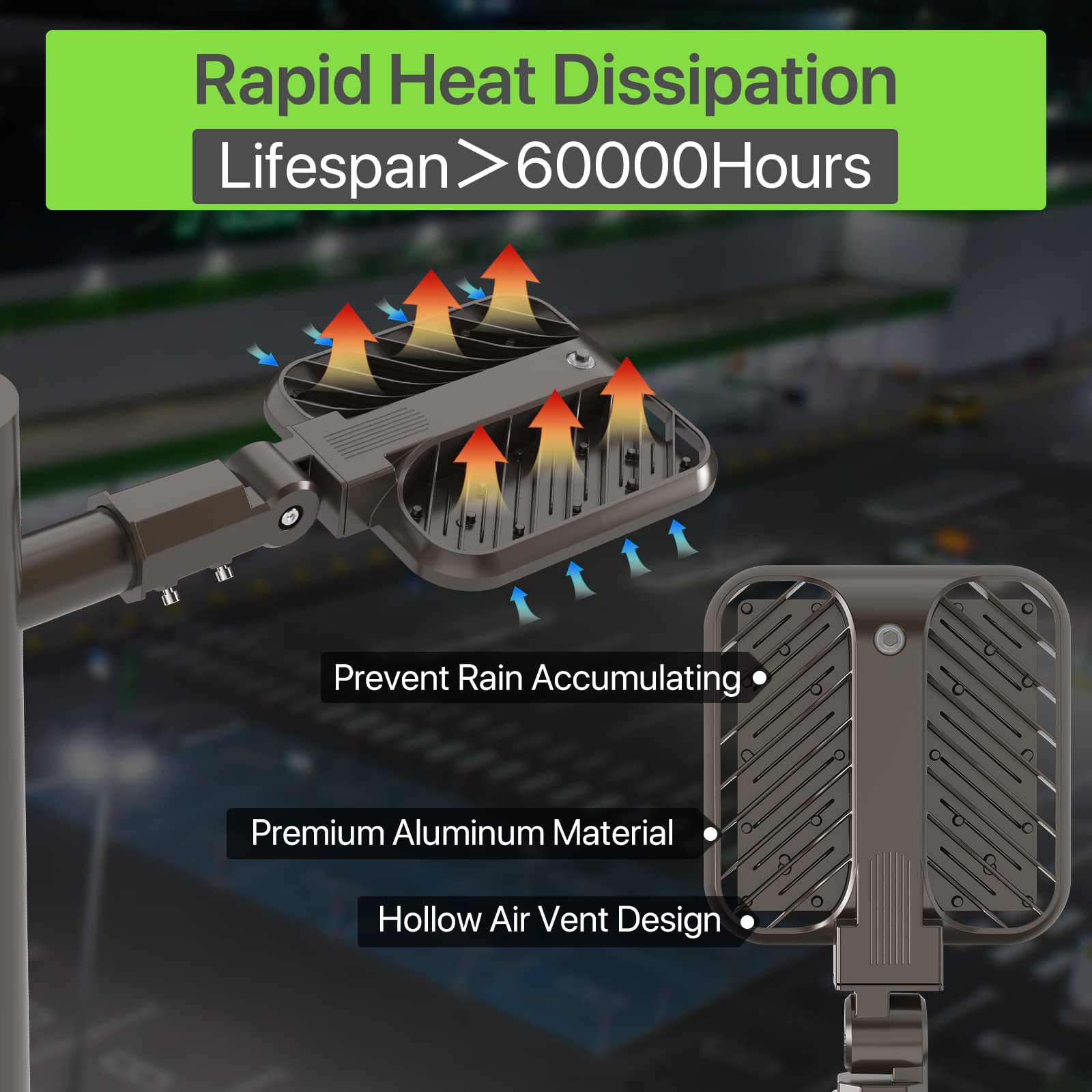 Glitgate 150W Parking Lot Light, 22500Lm 5000K Adjustable Slip Fitter Mount Street Light With Dusk To Dawn Photocell, 100-277V Ip65 Waterproof Led Shoebox Light For Yard, Roadway