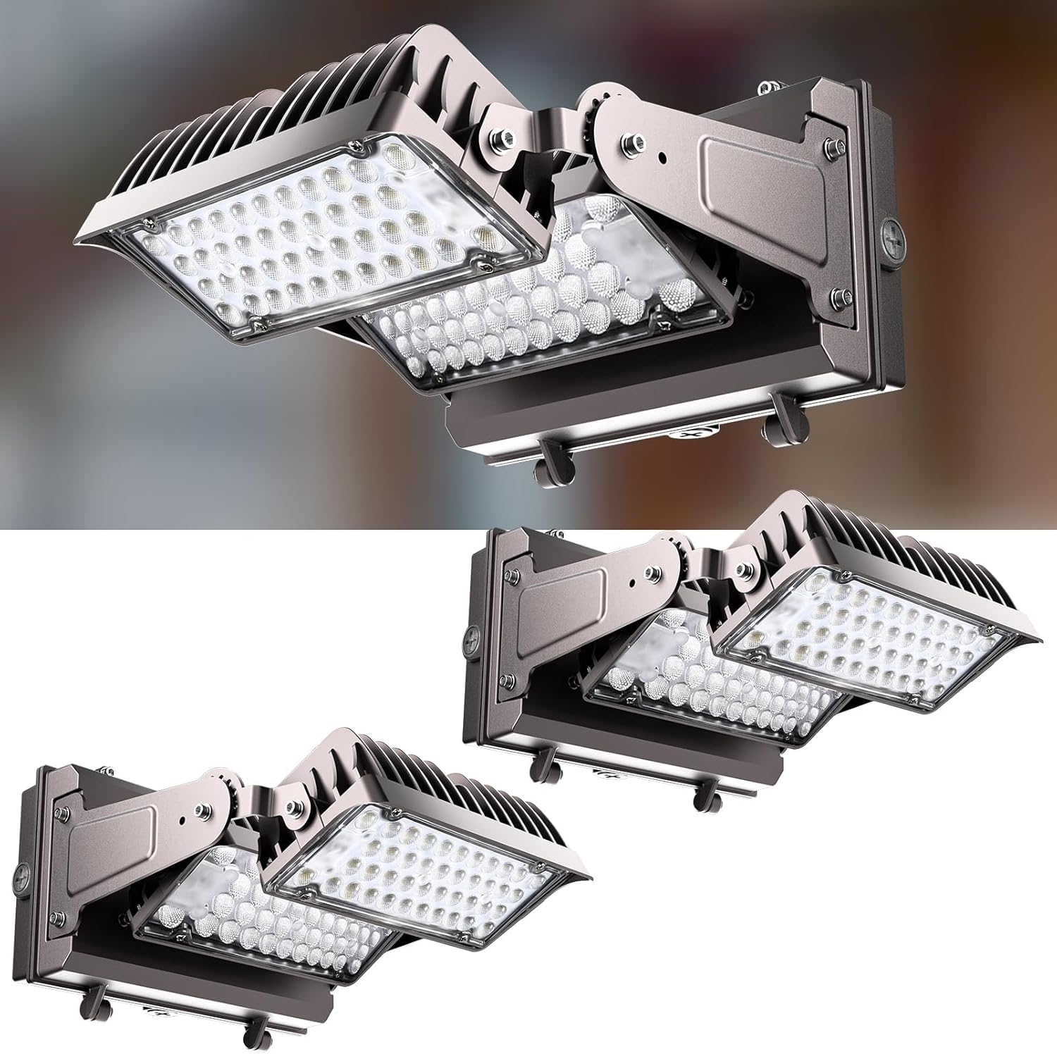 Lightdot 250W LED Wall Pack Lights 360 Adjustable Panel with Dusk to Dawn Photocell  37500Lm 5000K IP65 Outdoor Security Lighting for Warehouse Building Yard Factory Garage  ETL(Height:20~35ft)