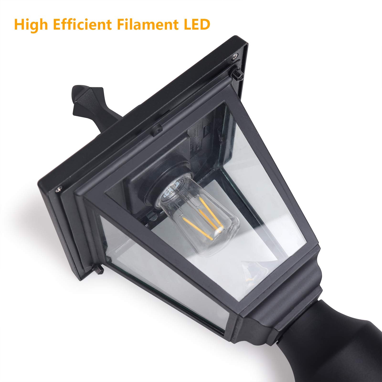 Kmc Lighting St4330Q-A Solar Lamp Post Lights Solar Post Lights Outdoor Post Lights Die-Casting Aluminum 100 Lumens 3-Inch Fitte