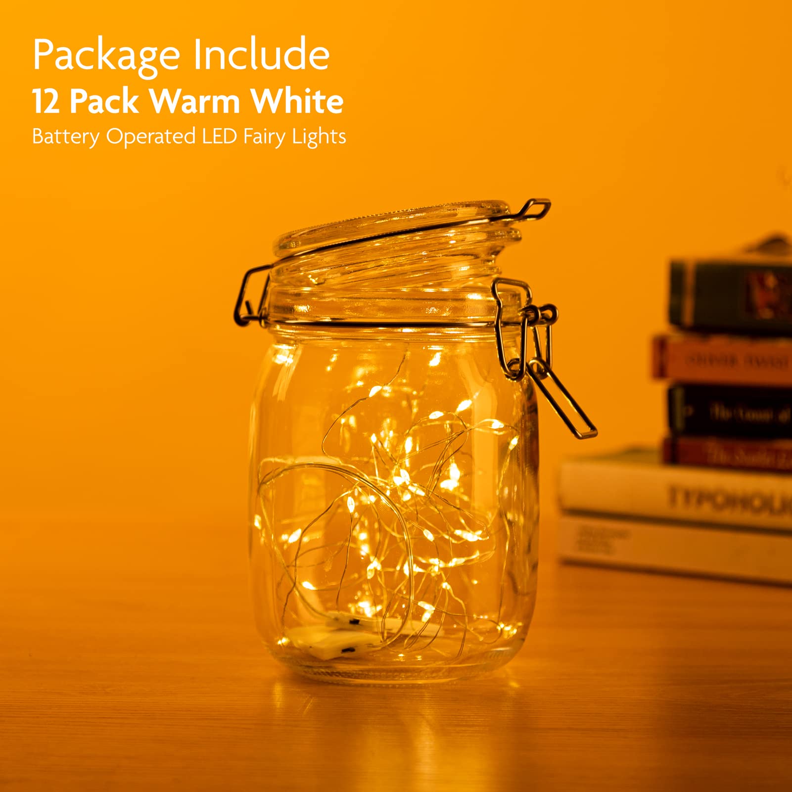 SINAMER Fairy Lights 12 Pack, 7ft 20 LED Waterproof Copper Wire String Lights, Warm White for Wedding Party Bedroom Christmas