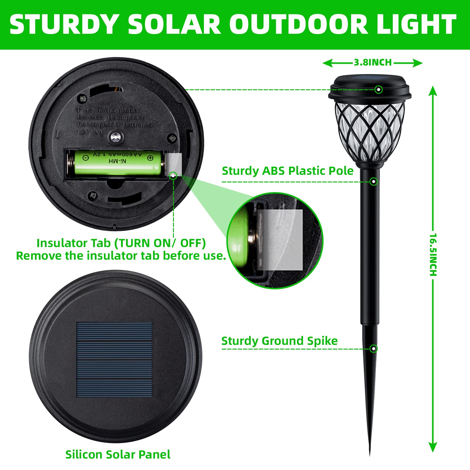 Ruhotili Solar Outdoor Lights - Waterproof Ip65, Bright Solar Garden Lights For Patio & Yard
