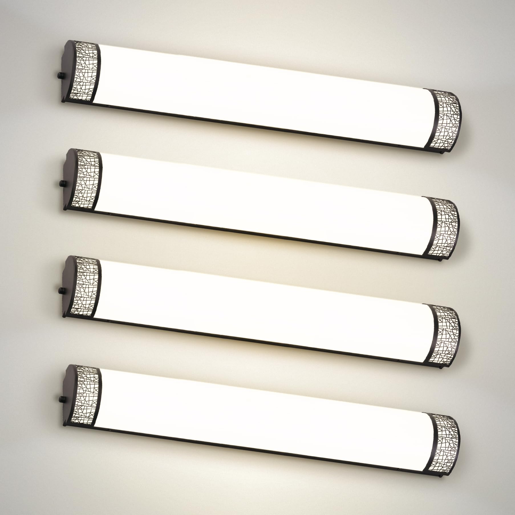 ASD LED Bathroom Vanity Light - Dimmable 30W, 2700K-5000K, 36 Inch, Matte Black, 4 Pack, Model A-LVF-LF36