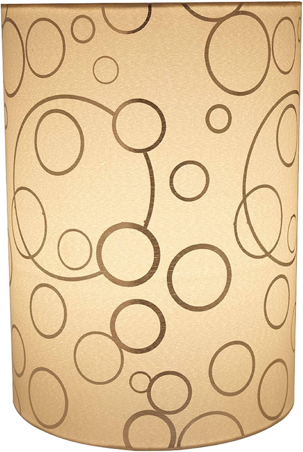Aspen Creative Drum Lamp Shade, 8in x 8in x 11in, White with Circle Pattern, Model 31114A, Suede Fabric